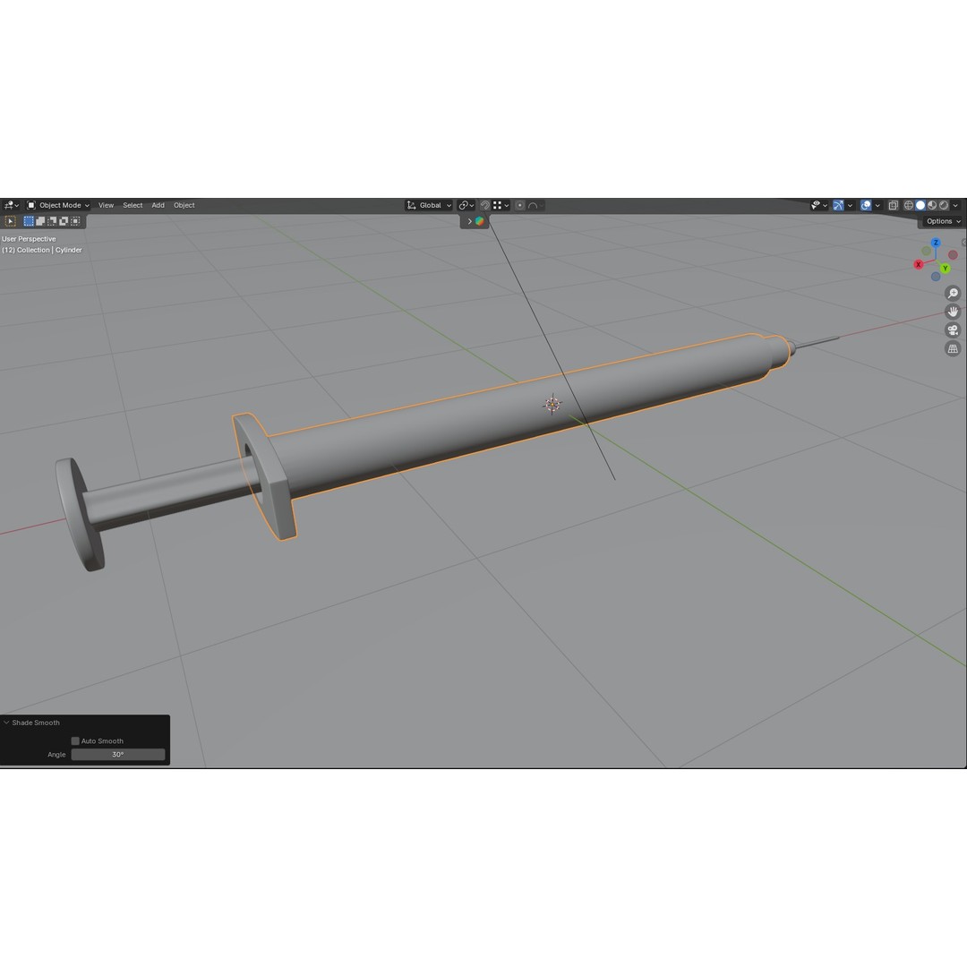 Syringe 3D Model – Low Poly Medical Instrument, FBX, OBJ - View 5