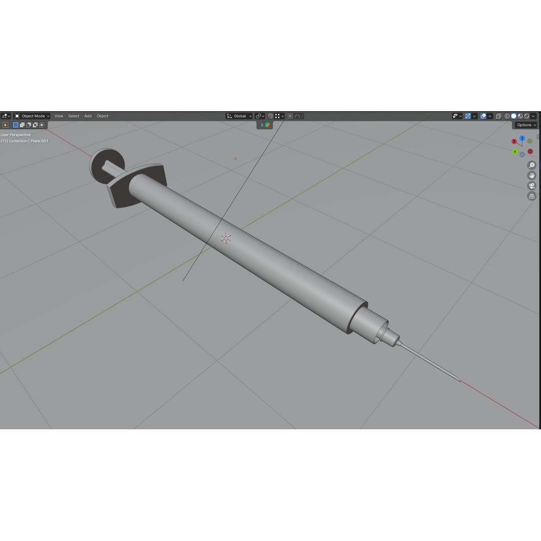 Syringe 3D Model – Low Poly Medical Instrument, FBX, OBJ - View 8