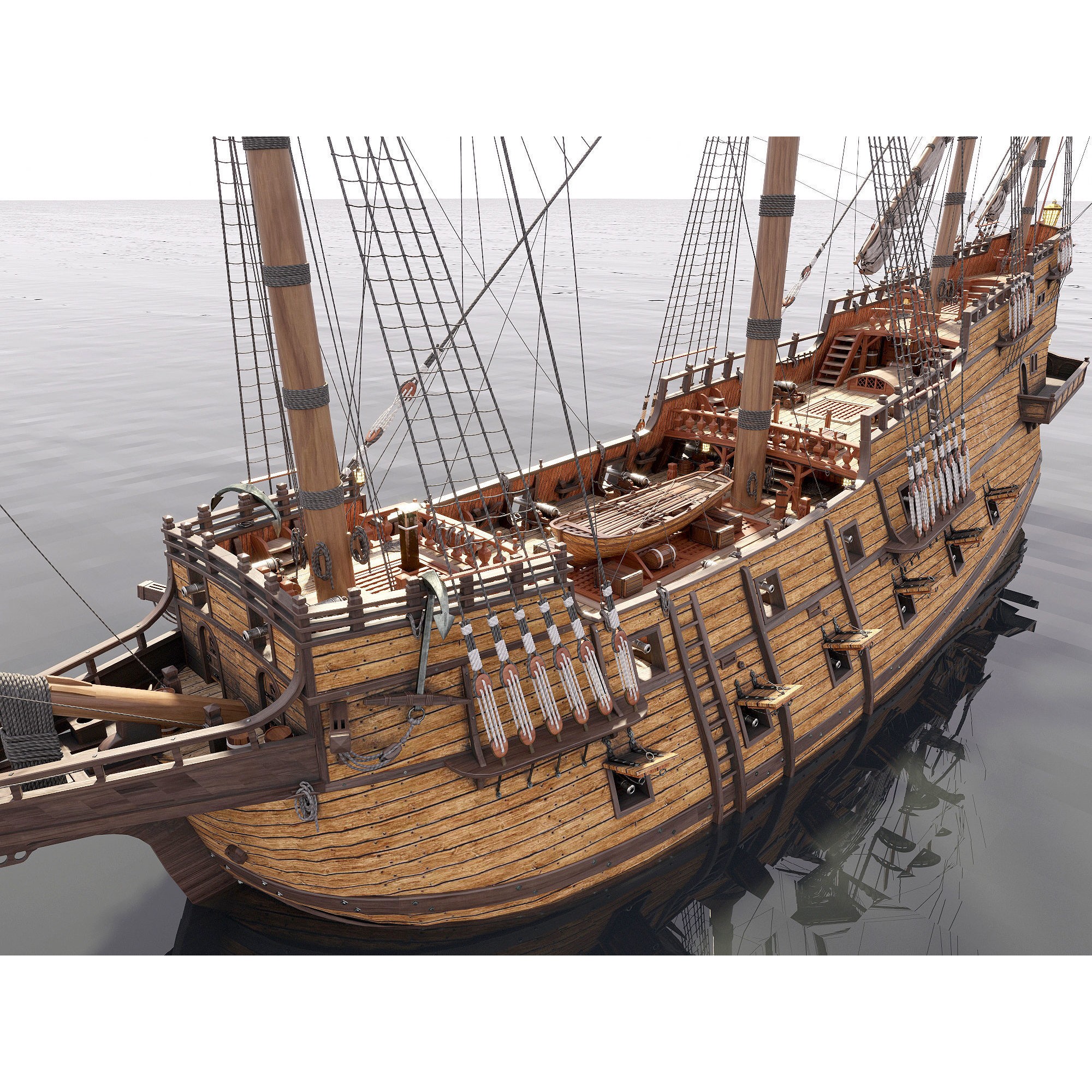 Galleon - Highly Detailed Interior 3D Model - View 11