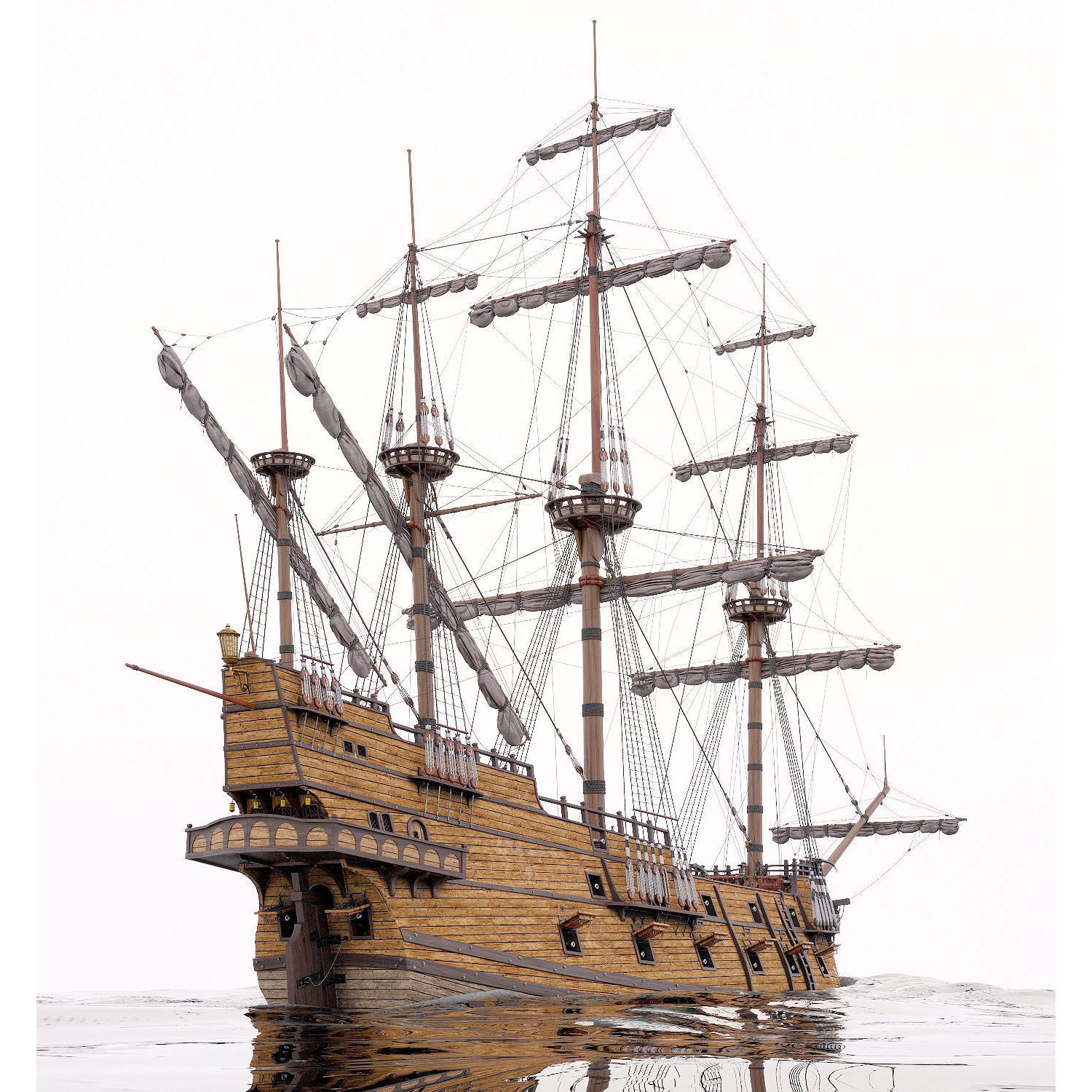 Galleon - Highly Detailed Interior 3D Model - View 13