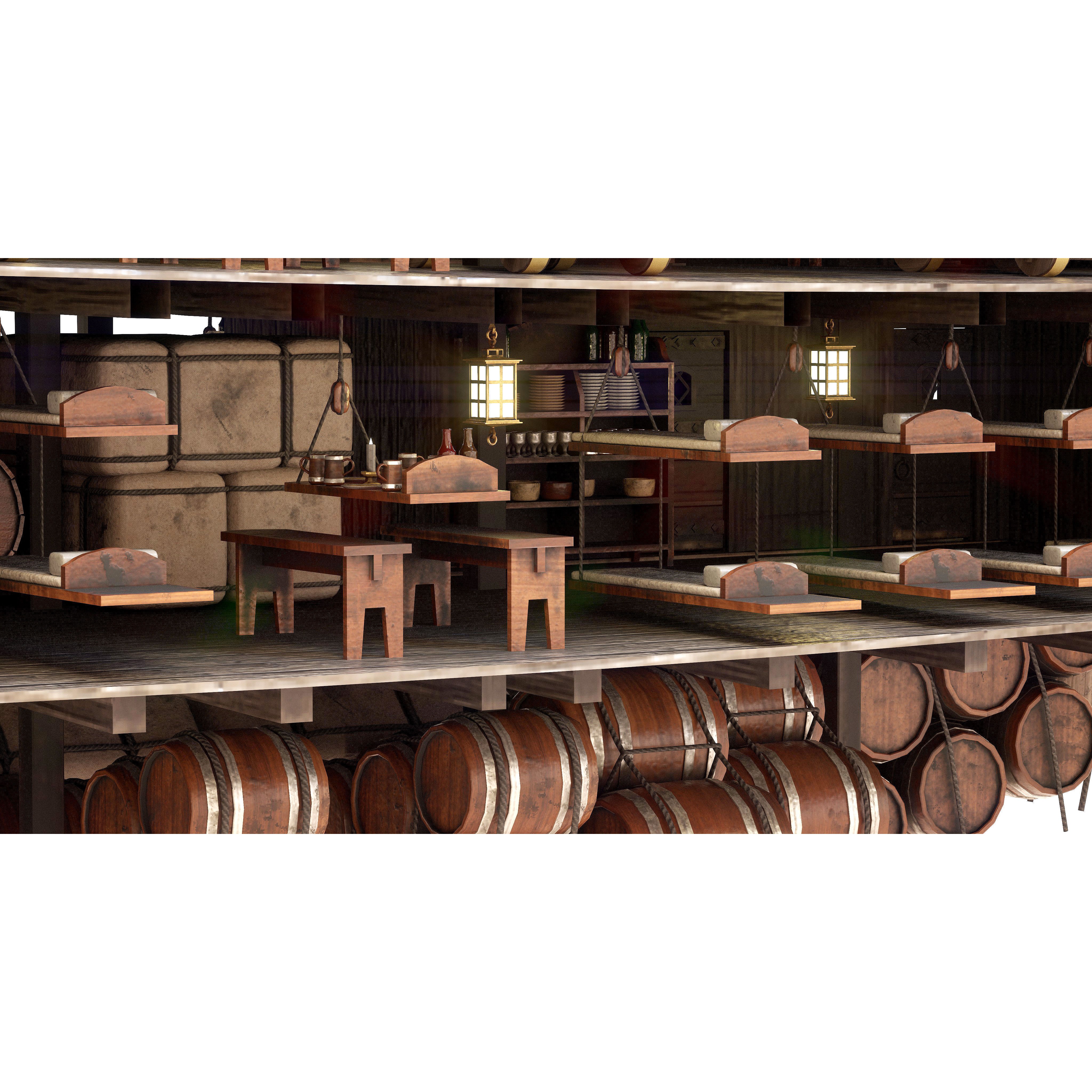 Galleon - Highly Detailed Interior 3D Model - View 19