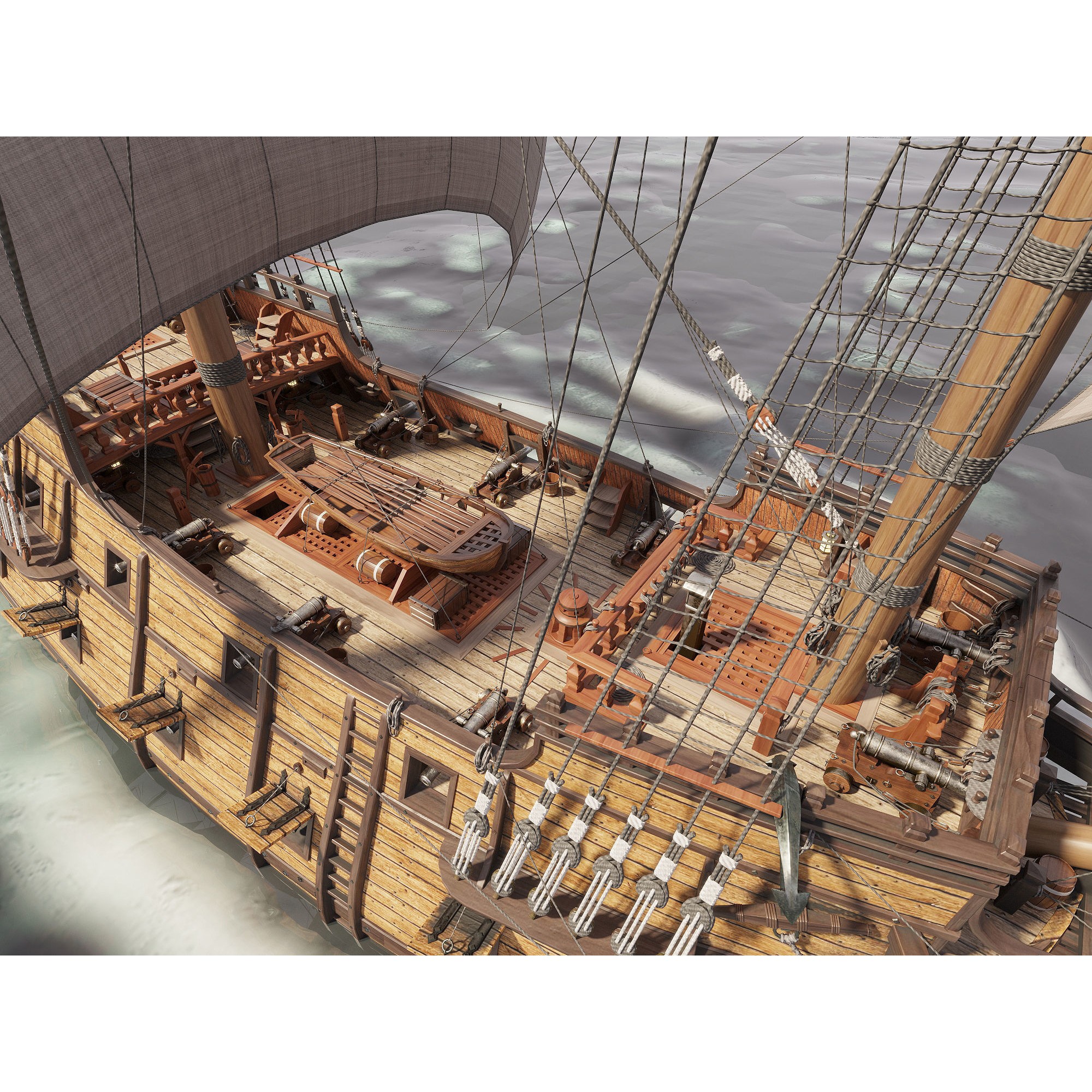 Galleon - Highly Detailed Interior 3D Model - View 21