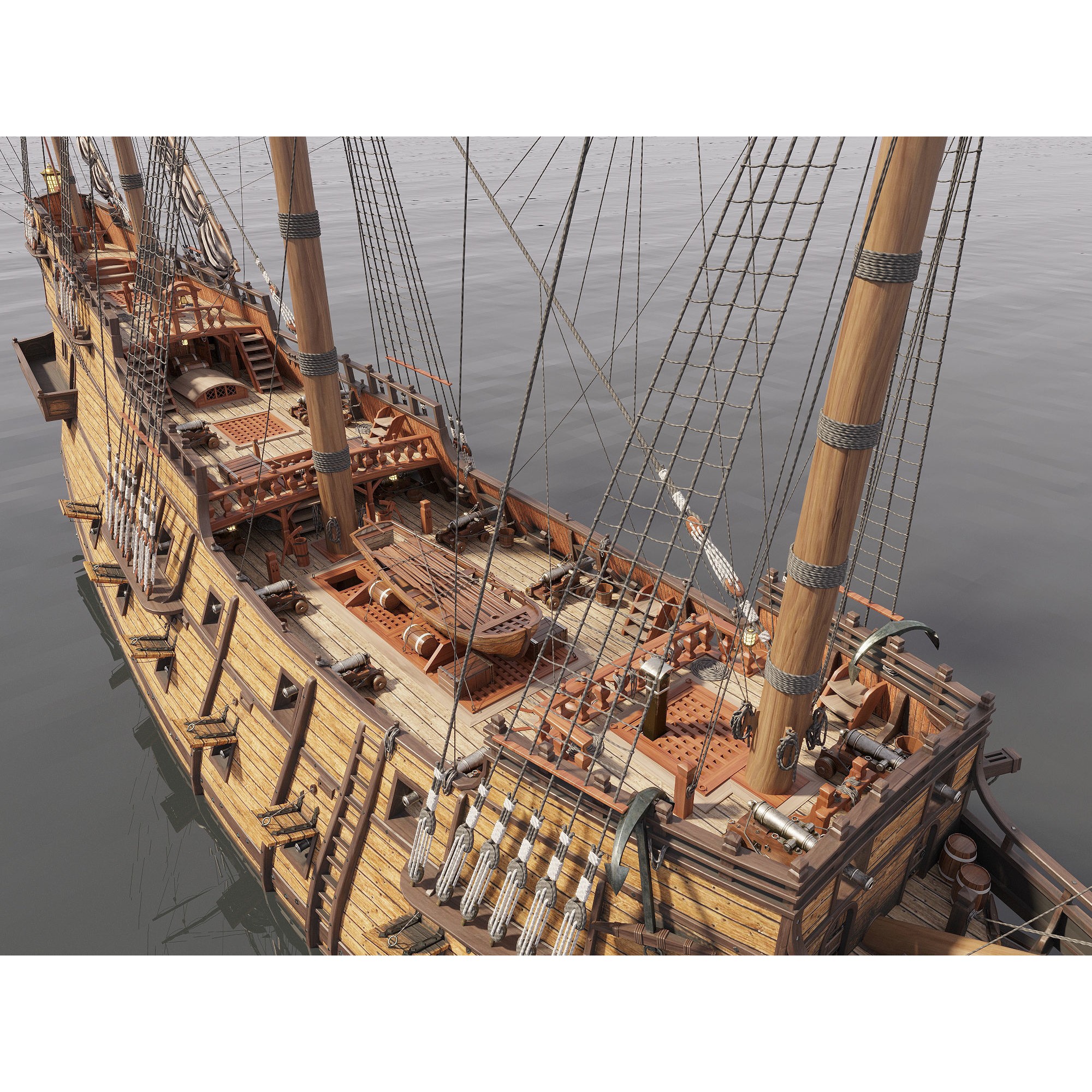 Galleon - Highly Detailed Interior 3D Model - View 22