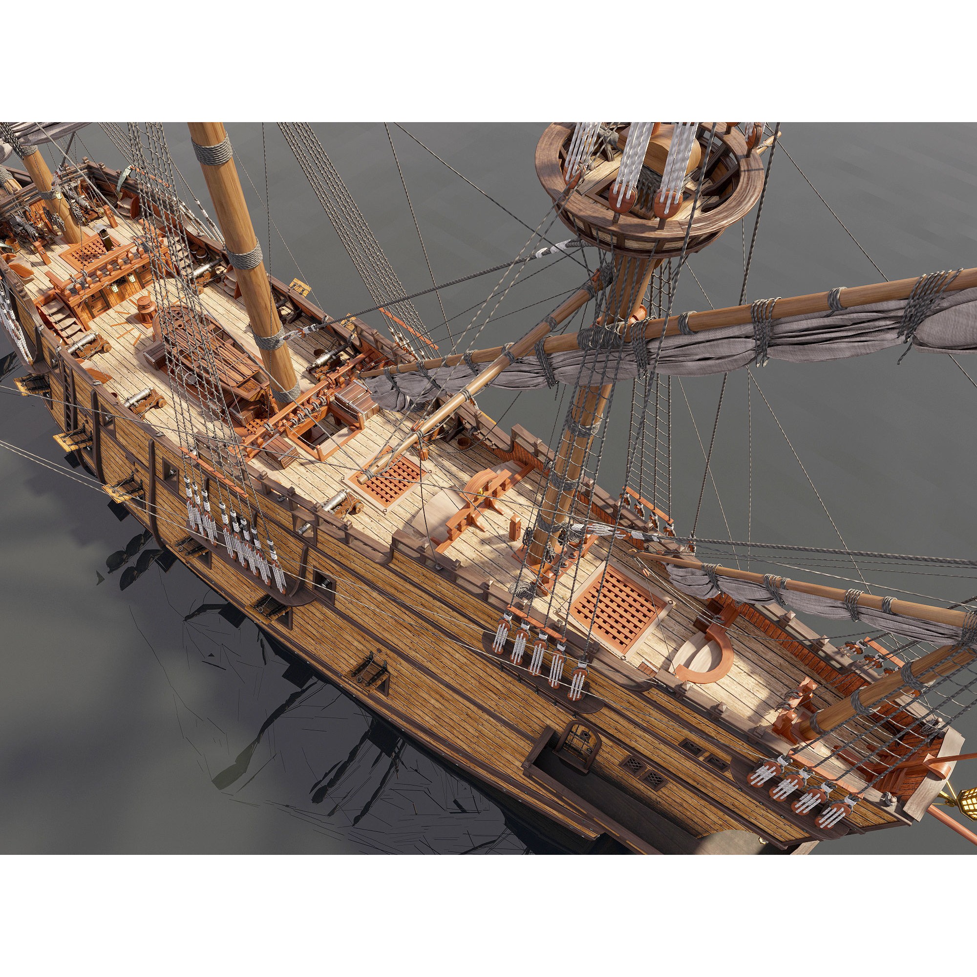 Galleon - Highly Detailed Interior 3D Model - View 23