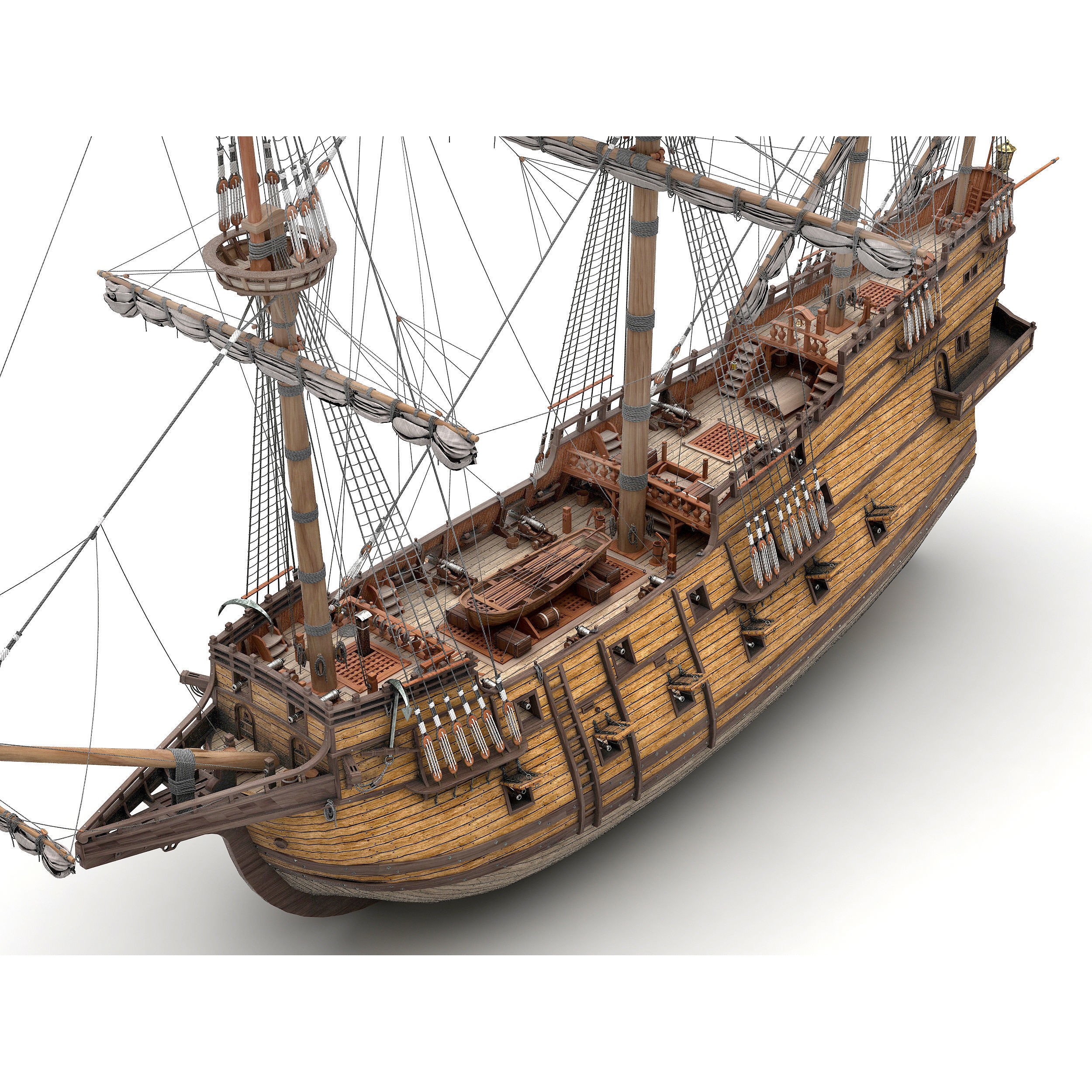 Galleon - Highly Detailed Interior 3D Model - View 24