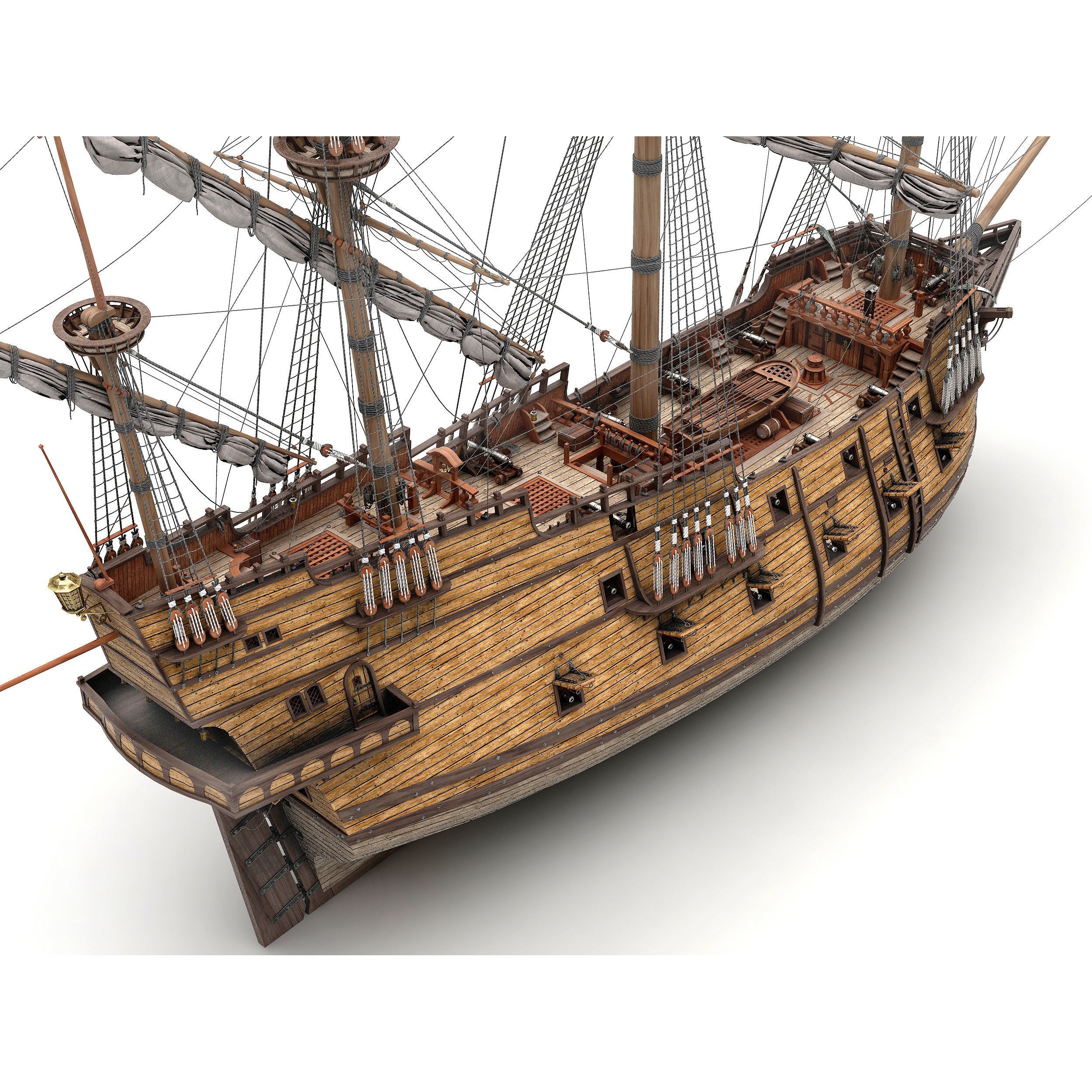 Galleon - Highly Detailed Interior 3D Model - View 25