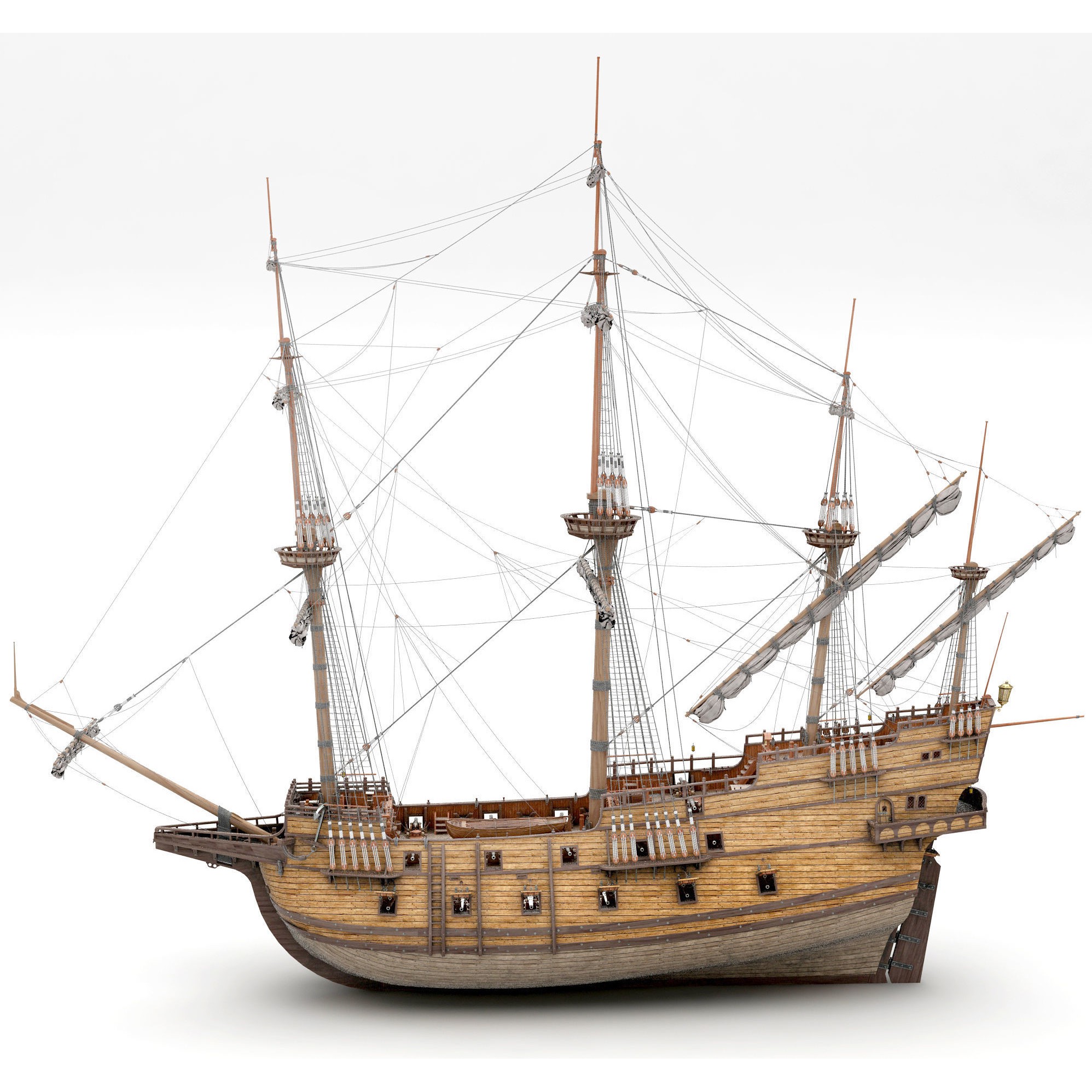 Galleon - Highly Detailed Interior 3D Model - View 27