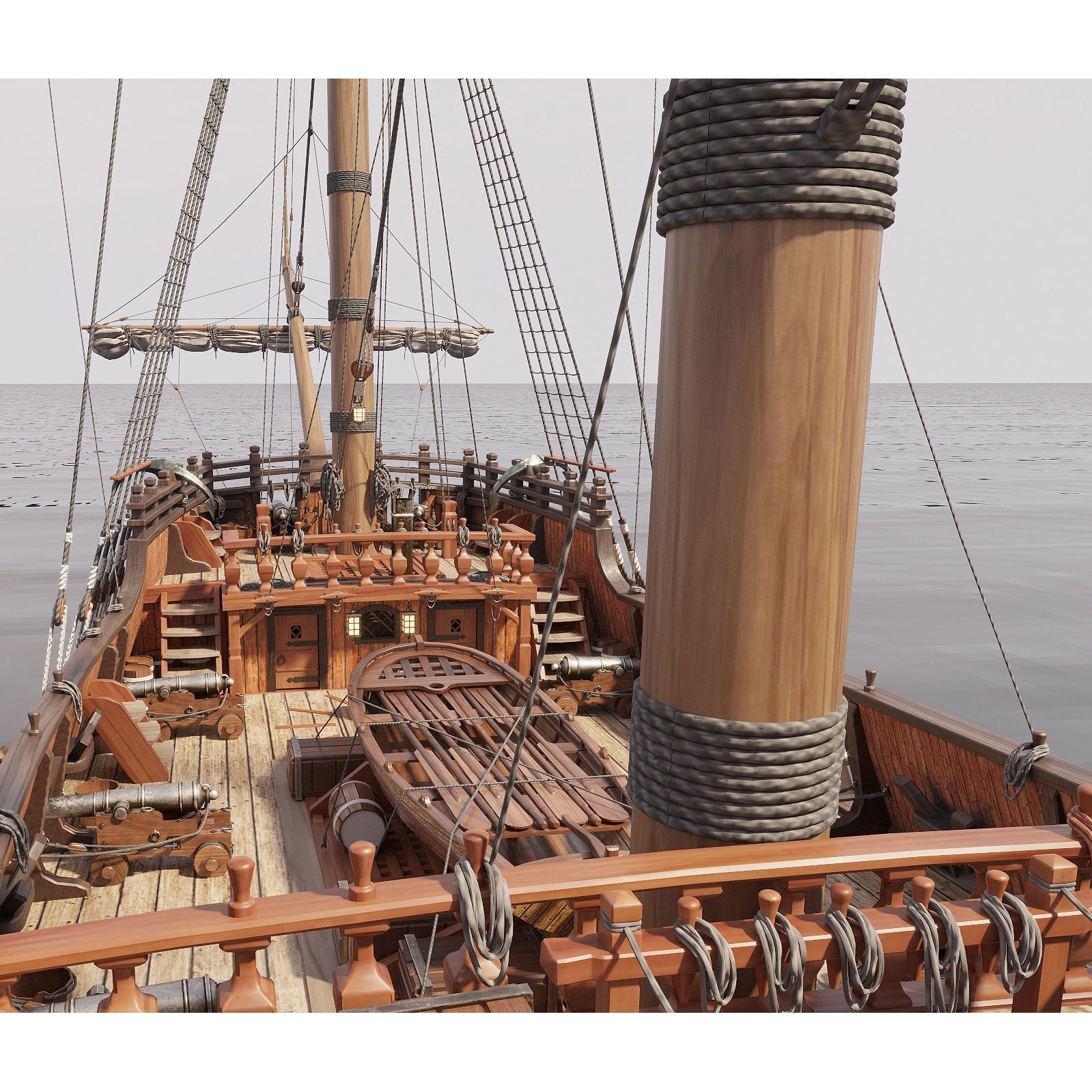 Galleon - Highly Detailed Interior 3D Model - View 3