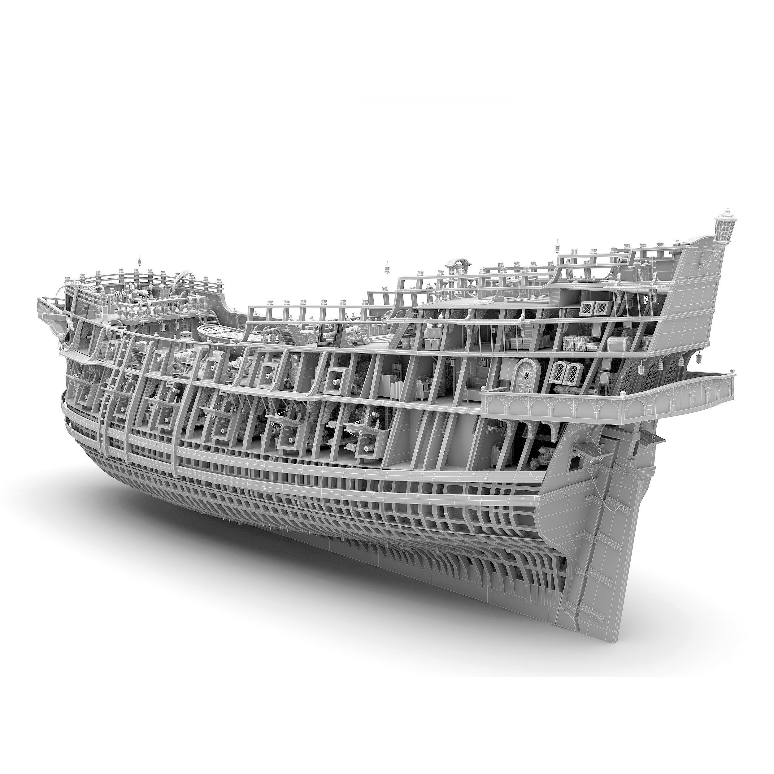 Galleon - Highly Detailed Interior 3D Model - View 31