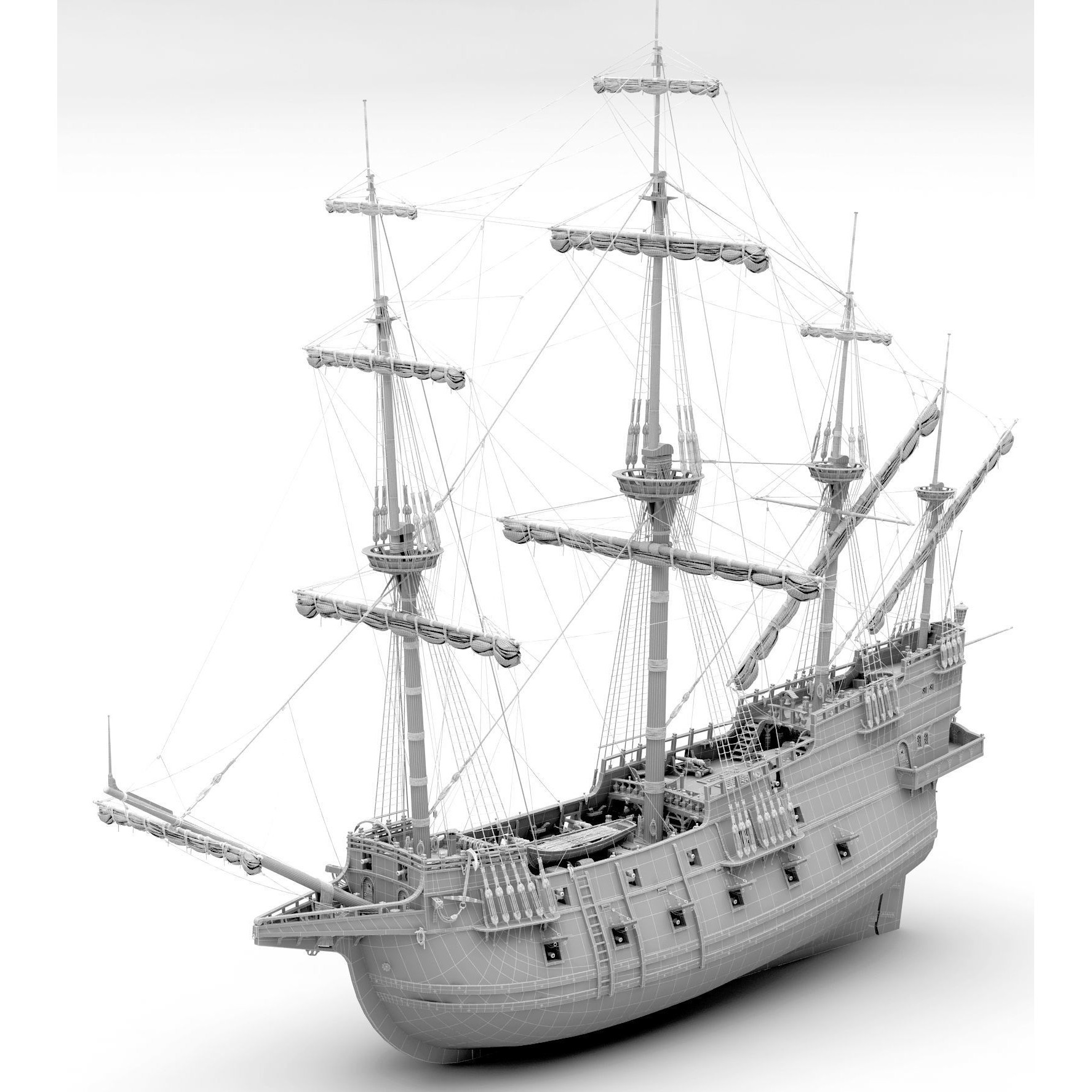 Galleon - Highly Detailed Interior 3D Model - View 32