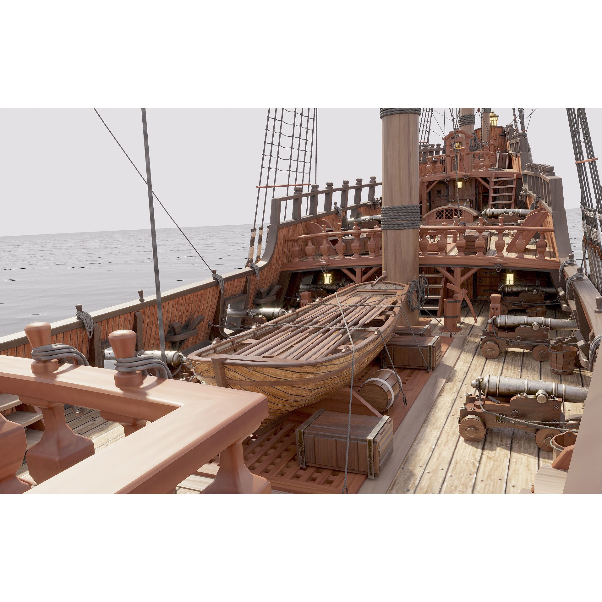 Galleon - Highly Detailed Interior 3D Model - View 34
