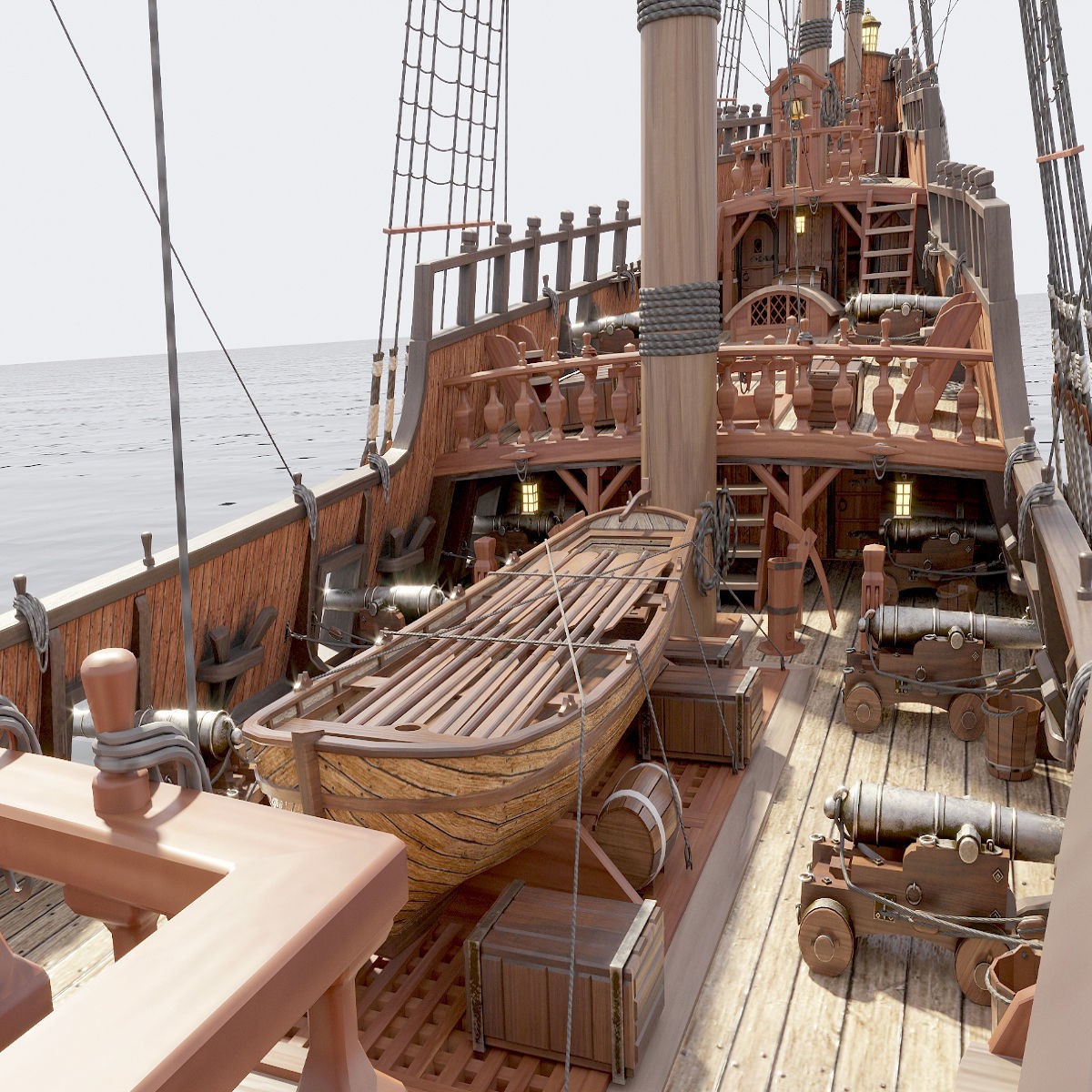 Galleon - Highly Detailed Interior 3D Model - View 4