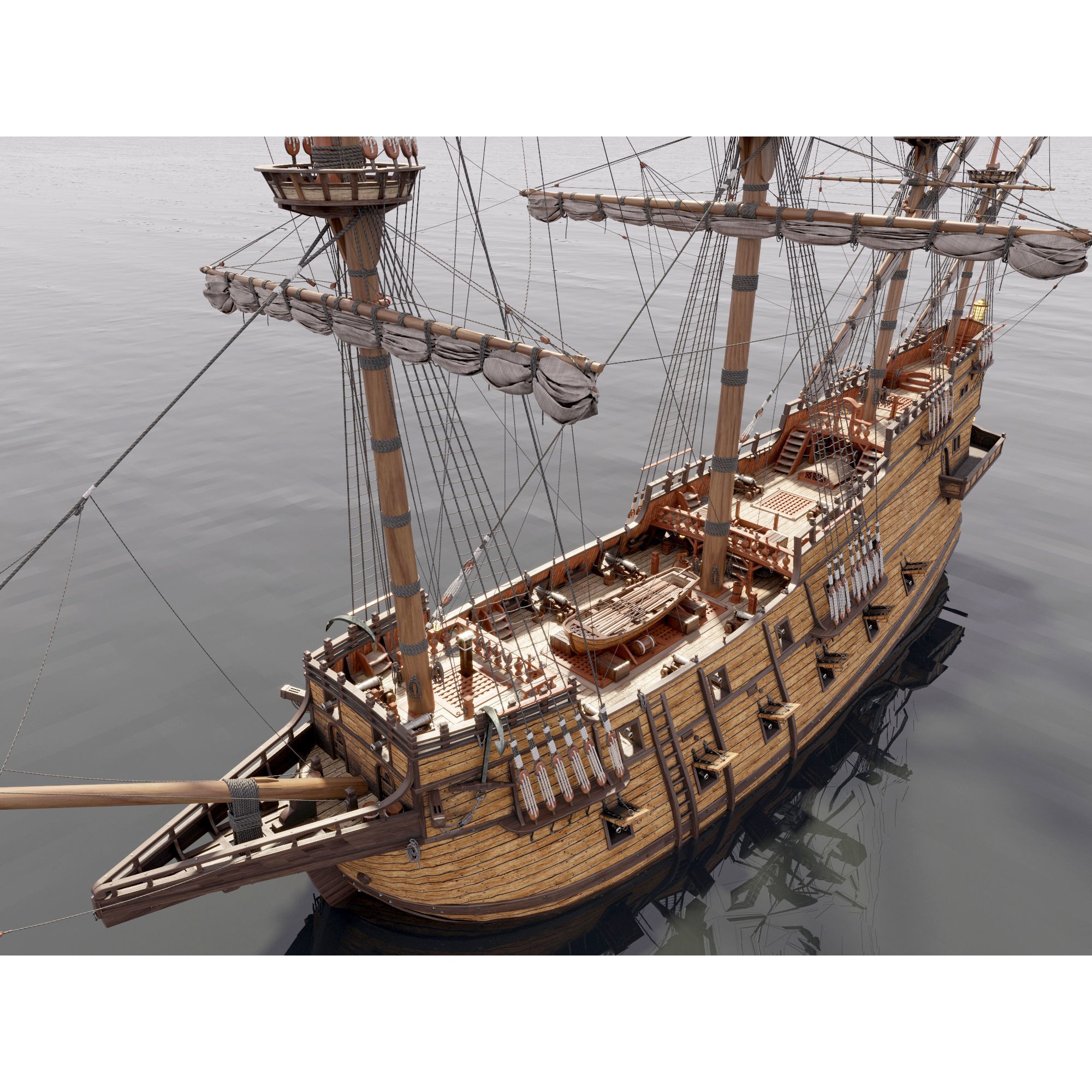 Galleon - Highly Detailed Interior 3D Model - View 5