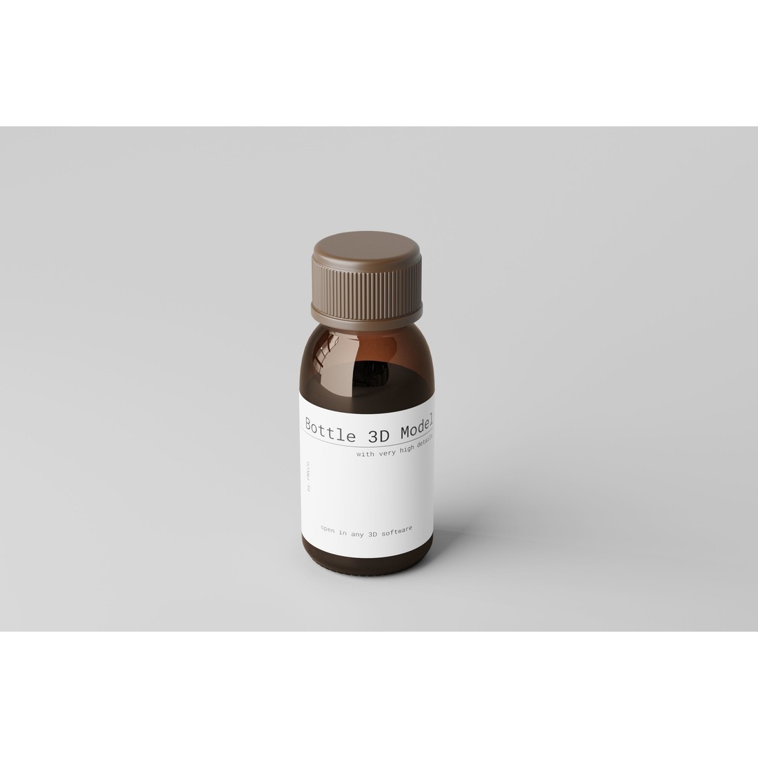 Medicine Bottle 3D Model – High Poly PBR Asset, FBX & OBJ Formats - View 5