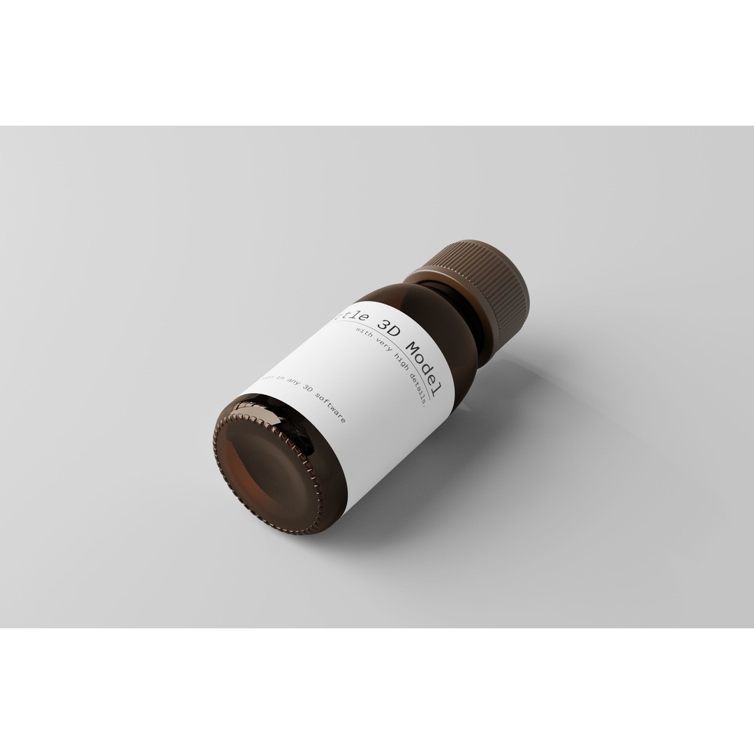 Medicine Bottle 3D Model – High Poly PBR Asset, FBX & OBJ Formats - View 7