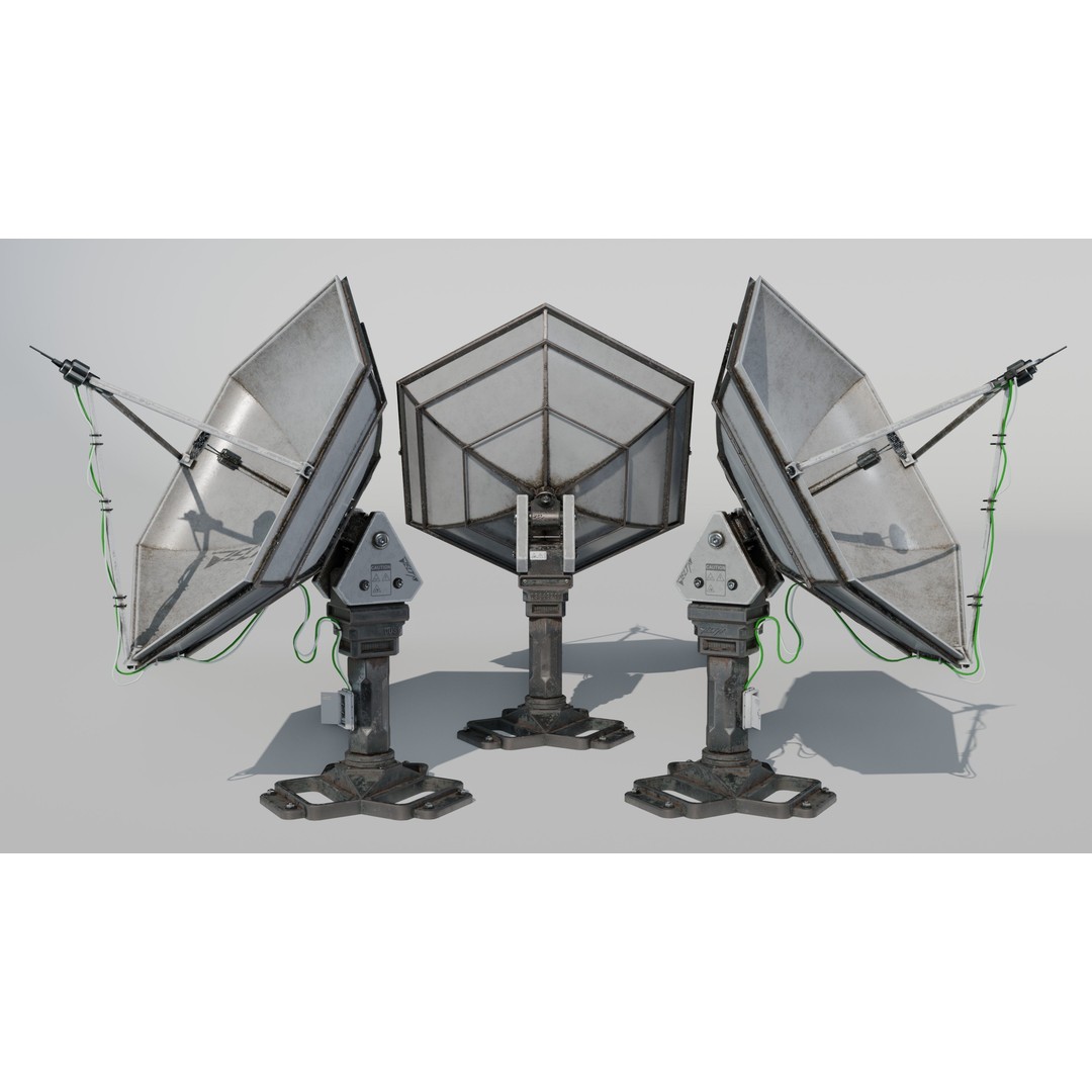 Satellite Antenna 3D Model – Low Poly Game Asset, FBX, PBR Textures - View 10