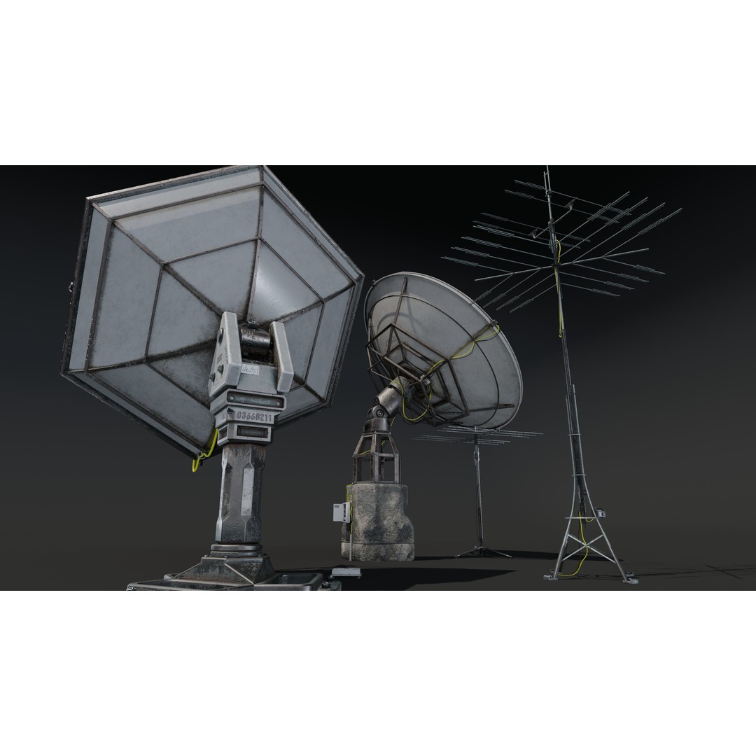 Satellite Antenna 3D Model – Low Poly Game Asset, FBX, PBR Textures - View 18