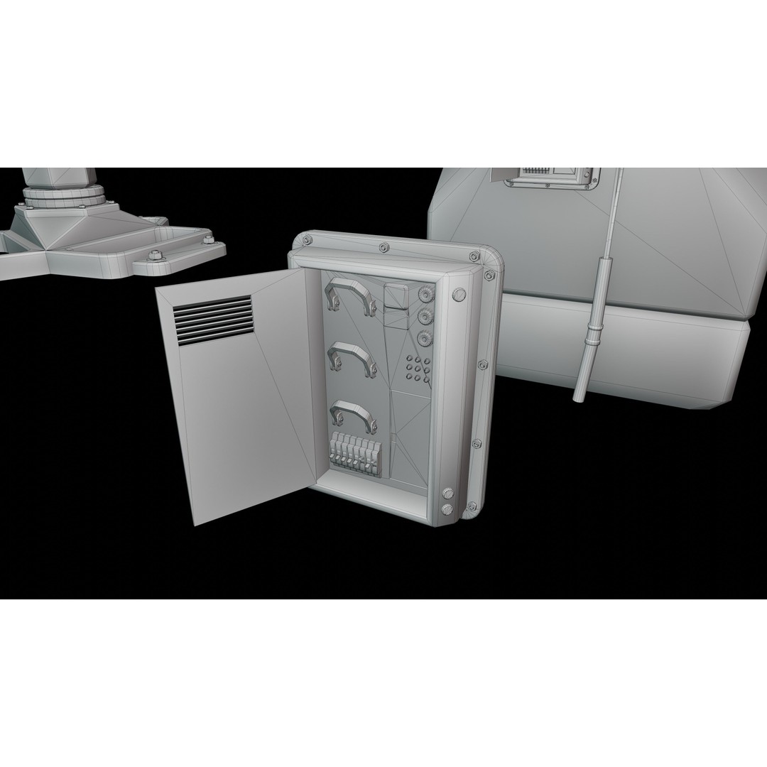 Satellite Antenna 3D Model – Low Poly Game Asset, FBX, PBR Textures - View 21