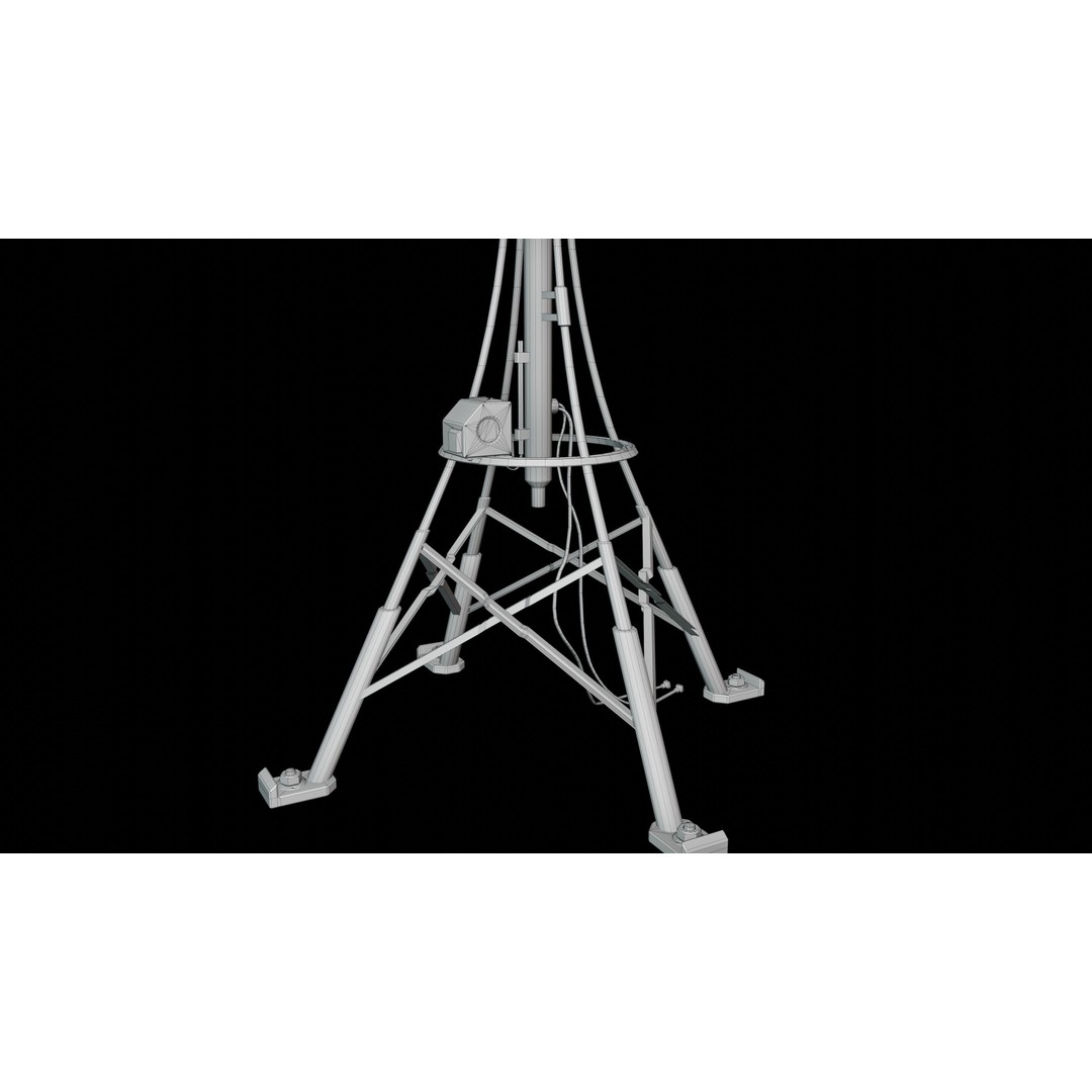 Satellite Antenna 3D Model – Low Poly Game Asset, FBX, PBR Textures - View 24