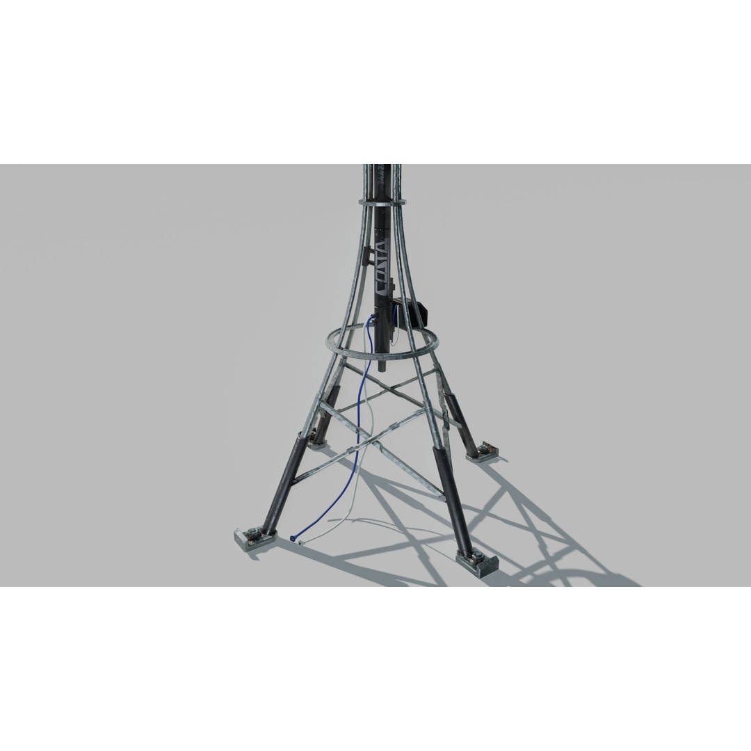 Satellite Antenna 3D Model – Low Poly Game Asset, FBX, PBR Textures - View 6