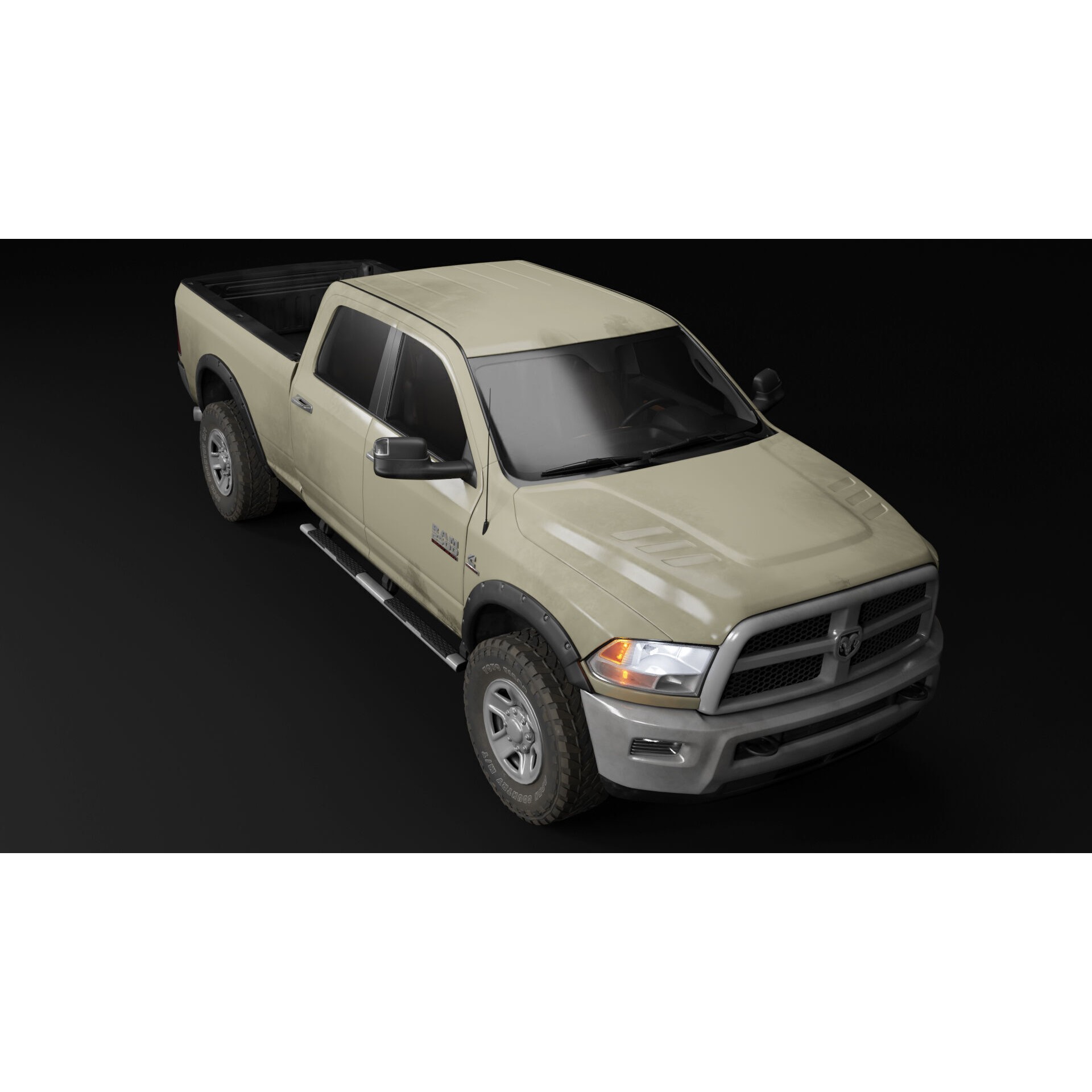 Dodge RAM 2500 Laramie - Low-Poly Game-Ready 3D Model - View 12