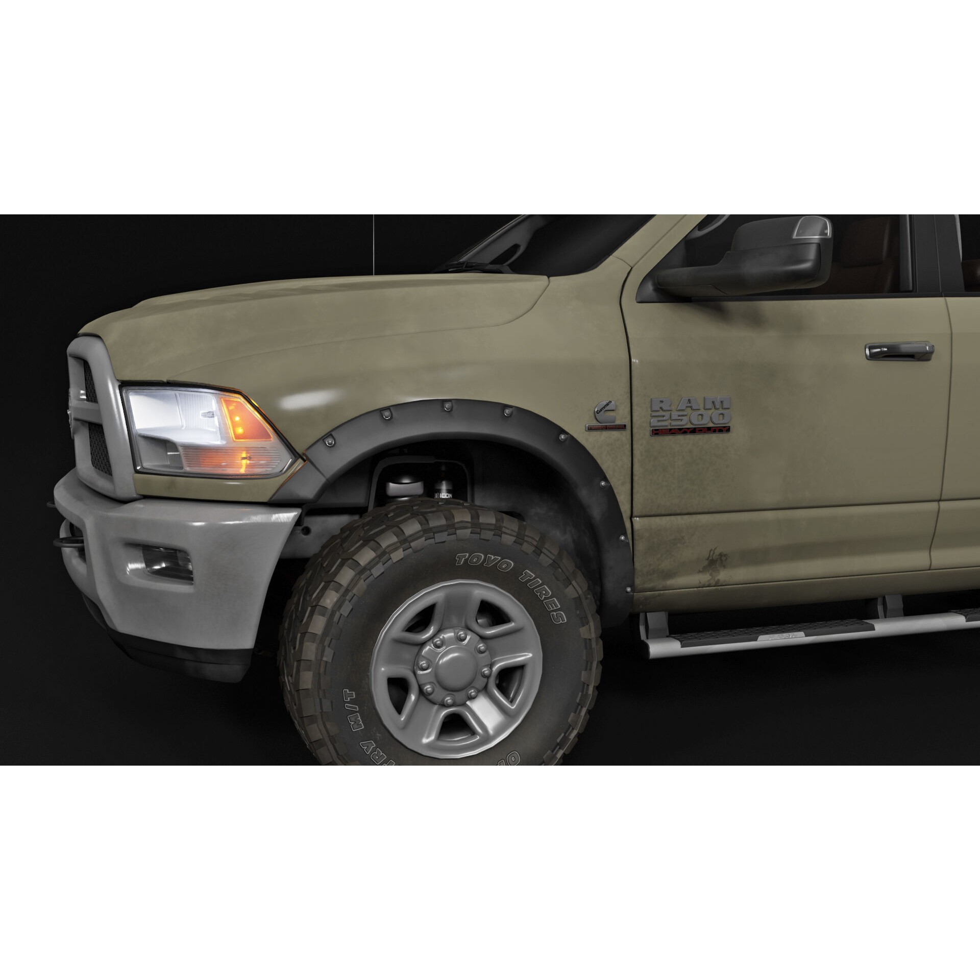 Dodge RAM 2500 Laramie - Low-Poly Game-Ready 3D Model - View 14