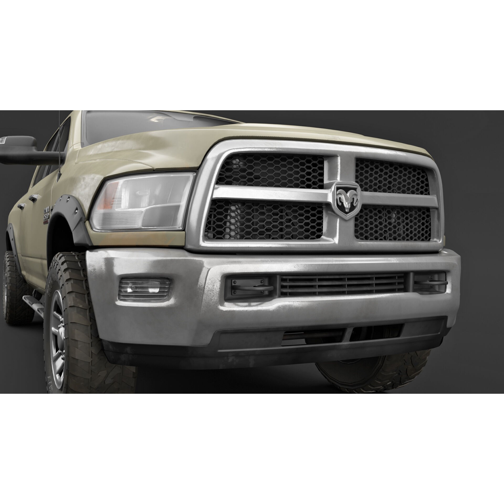 Dodge RAM 2500 Laramie - Low-Poly Game-Ready 3D Model - View 21