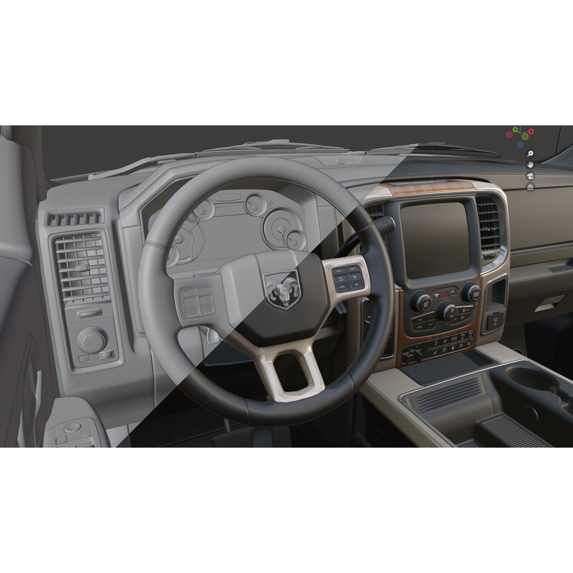 Dodge RAM 2500 Laramie - Low-Poly Game-Ready 3D Model - View 22