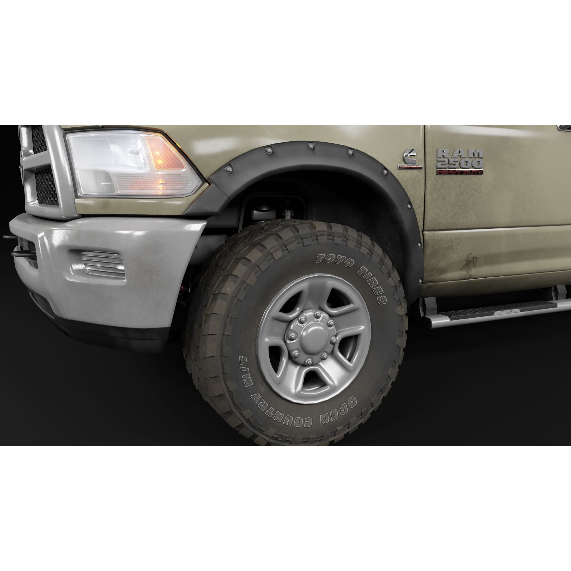 Dodge RAM 2500 Laramie - Low-Poly Game-Ready 3D Model - View 26