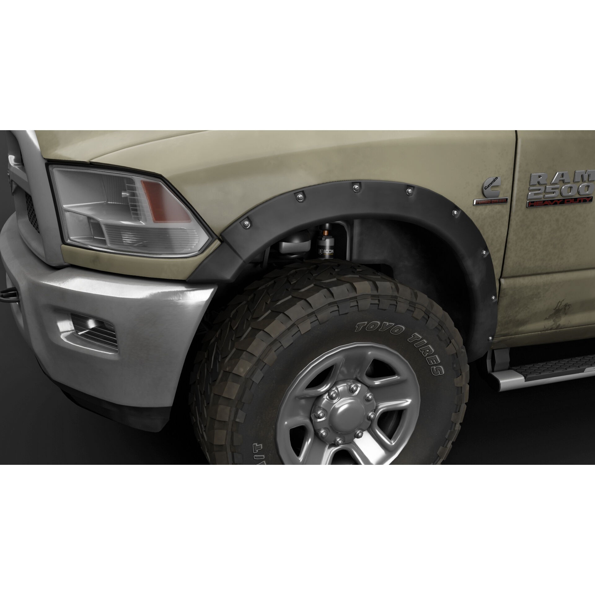 Dodge RAM 2500 Laramie - Low-Poly Game-Ready 3D Model - View 28