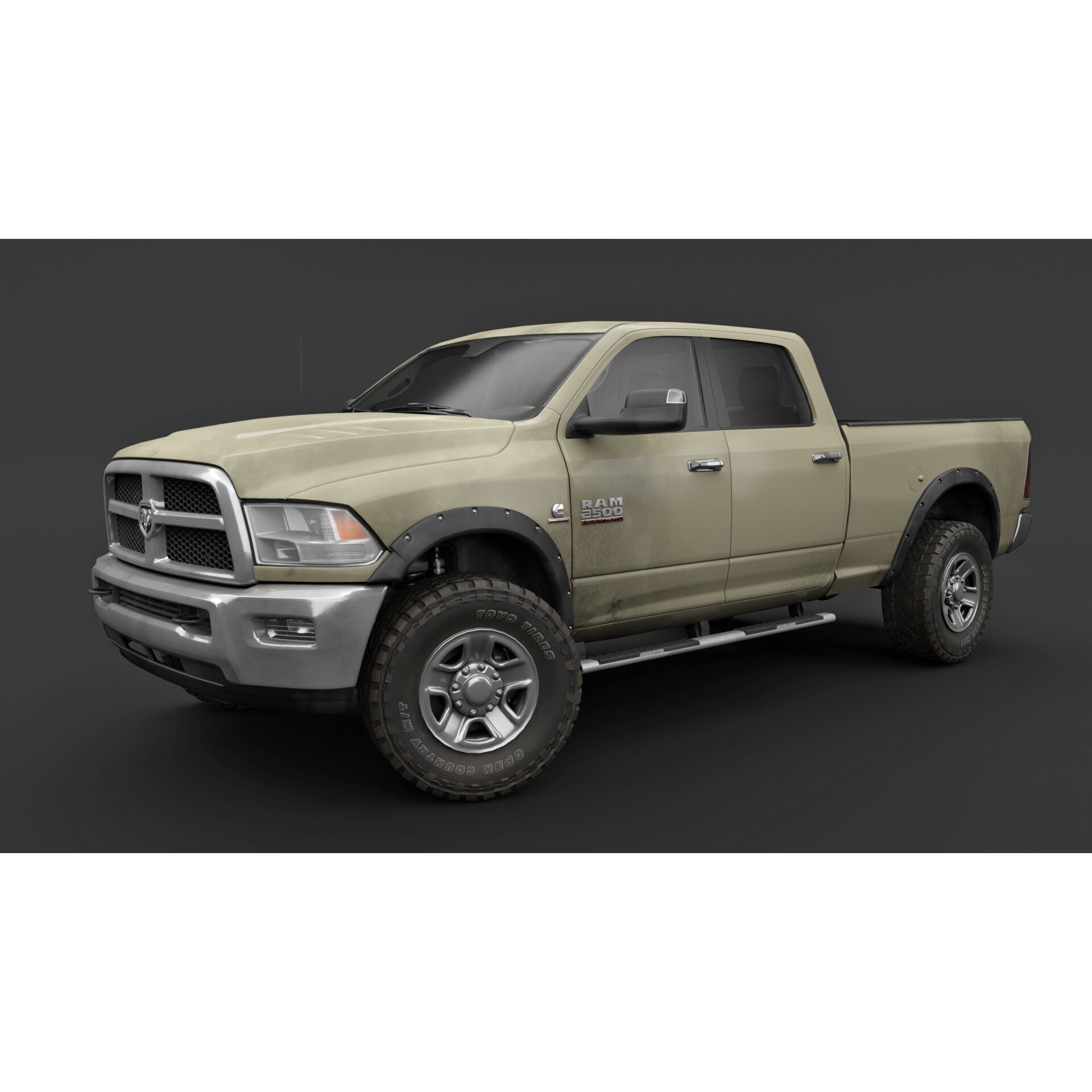 Dodge RAM 2500 Laramie - Low-Poly Game-Ready 3D Model - View 3