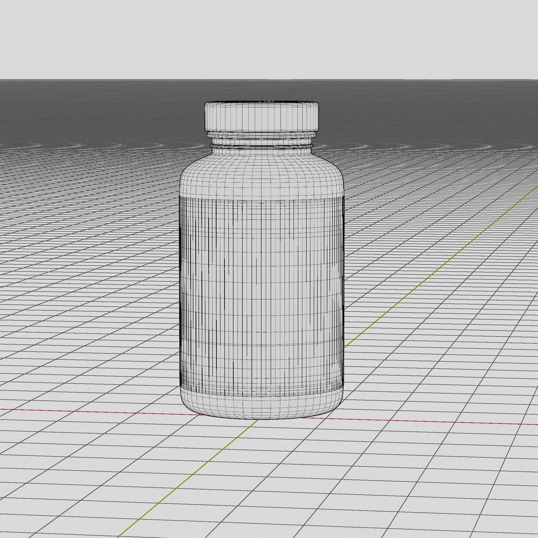 Pills Bottle 3D Model – High-Quality Medical Container, PBR Textures - View 8