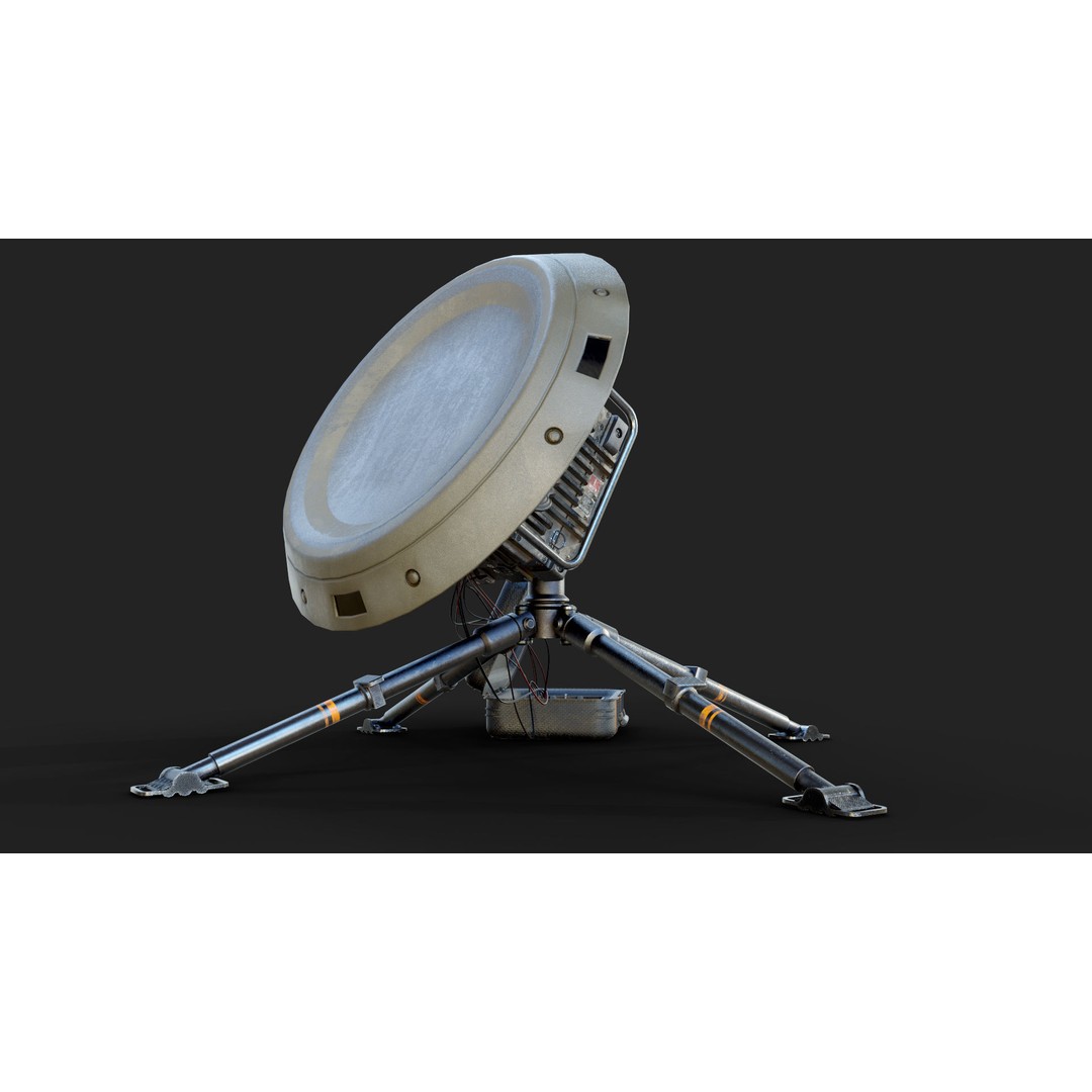 Portable Satellite Antenna 3D Model – Low Poly PBR Game Asset, FBX - View 3