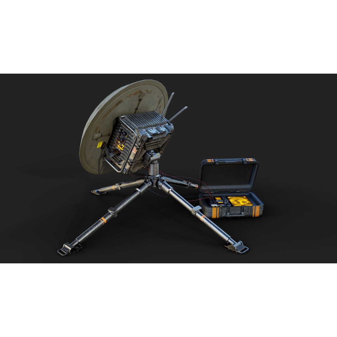 Portable Satellite Antenna 3D Model – Low Poly PBR Game Asset, FBX - View 4