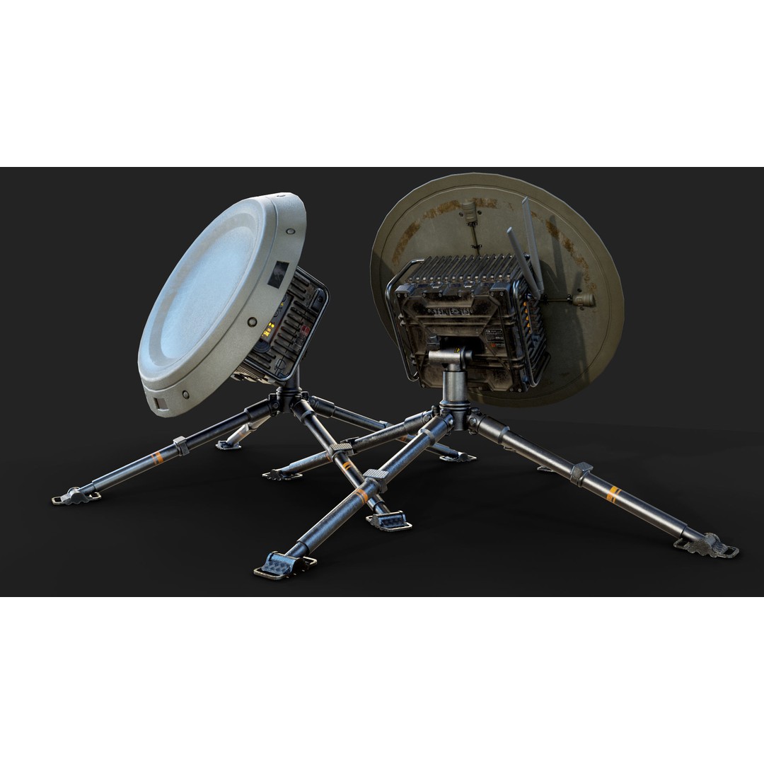 Portable Satellite Antenna 3D Model – Low Poly PBR Game Asset, FBX - View 5