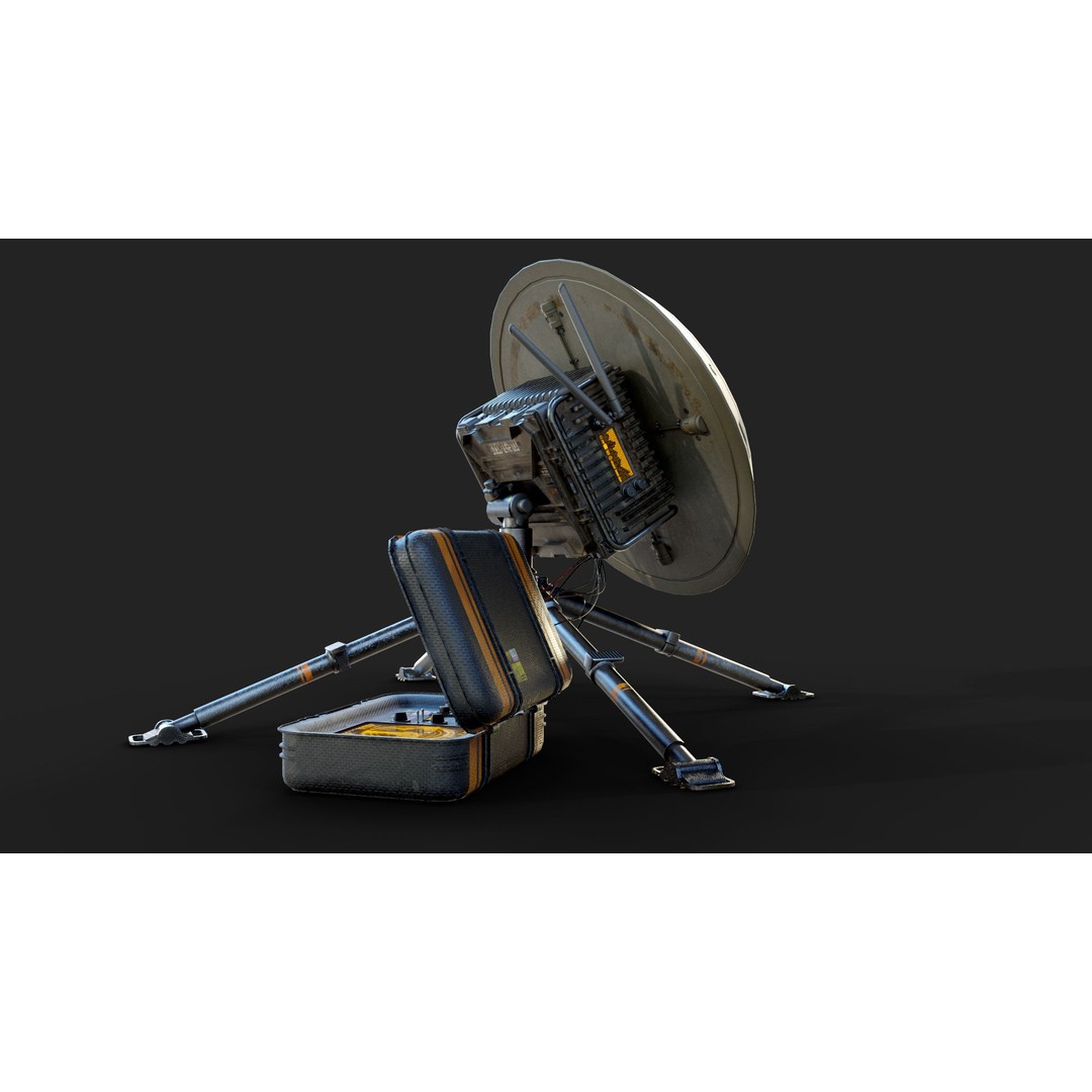 Portable Satellite Antenna 3D Model – Low Poly PBR Game Asset, FBX - View 6