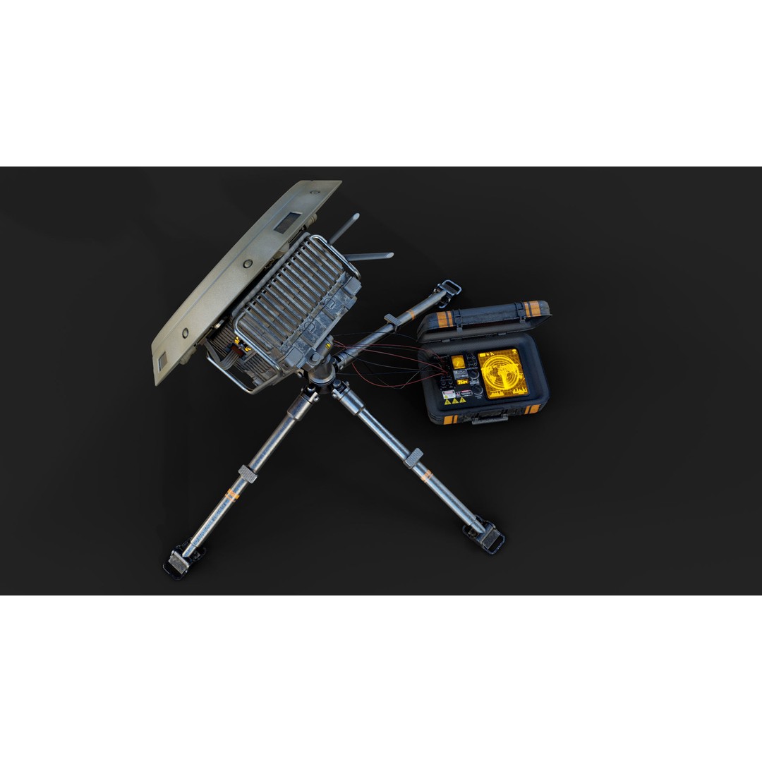 Portable Satellite Antenna 3D Model – Low Poly PBR Game Asset, FBX - View 7