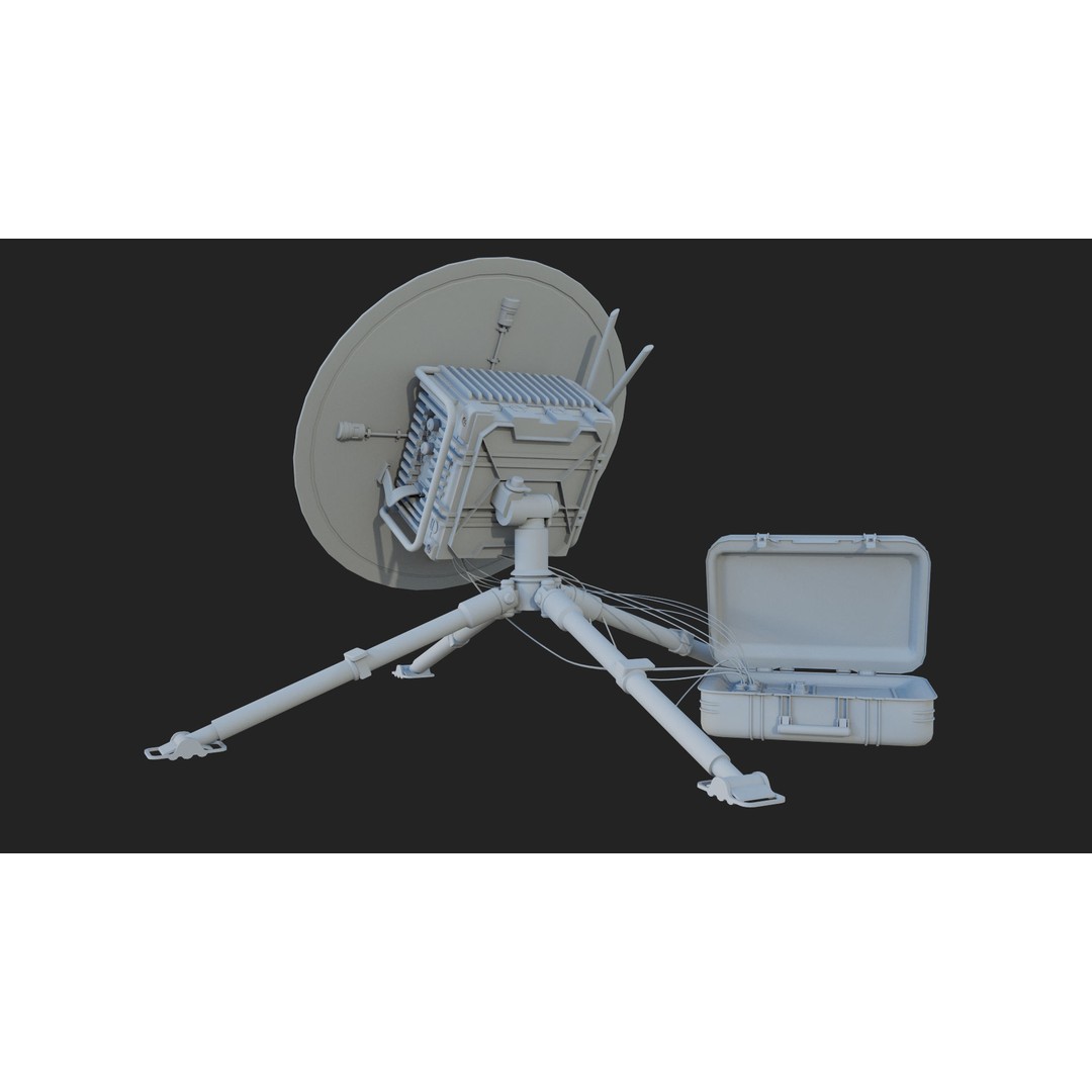 Portable Satellite Antenna 3D Model – Low Poly PBR Game Asset, FBX - View 9