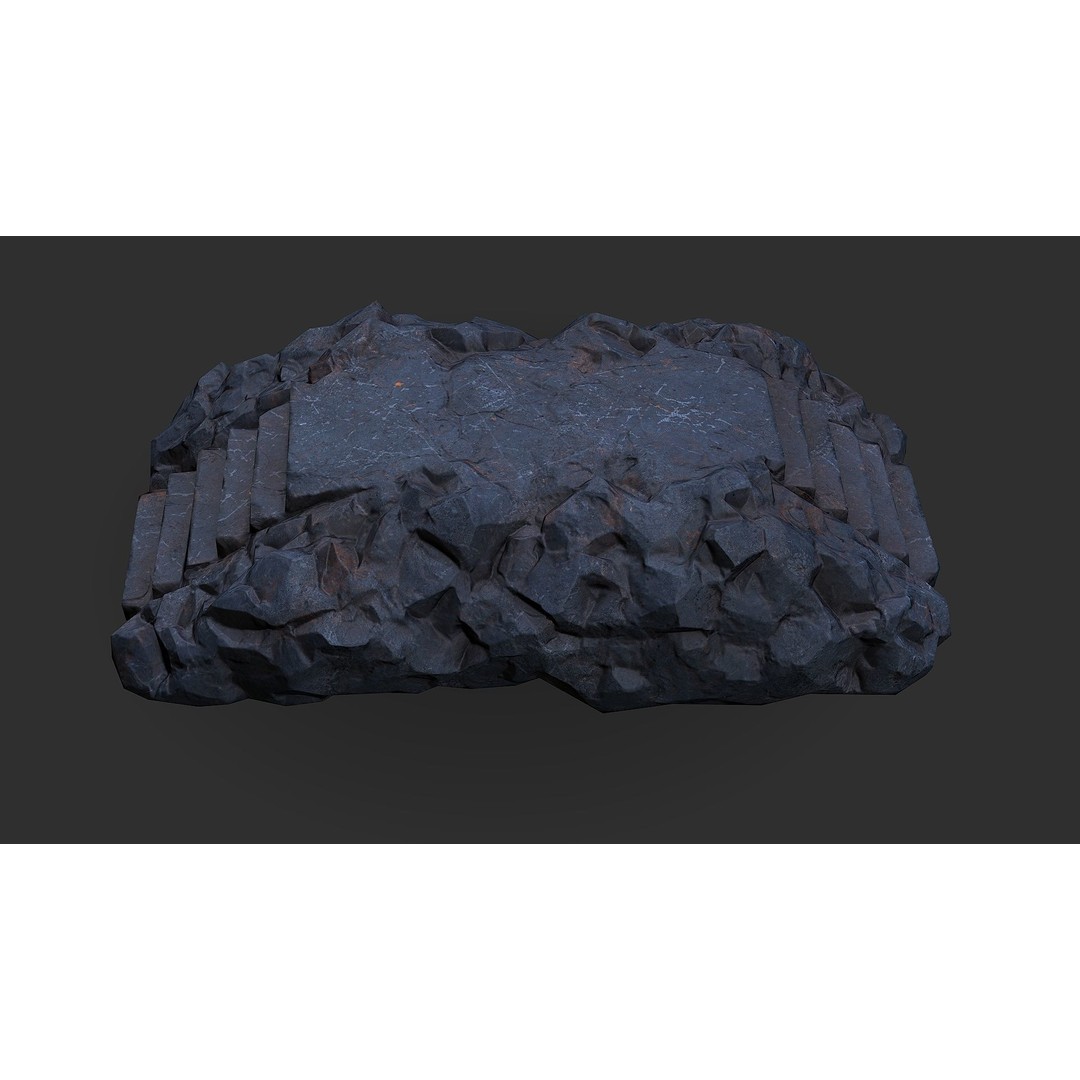 Stone Staircase 3D Model – Low Poly PBR Asset for Games, FBX - View 10