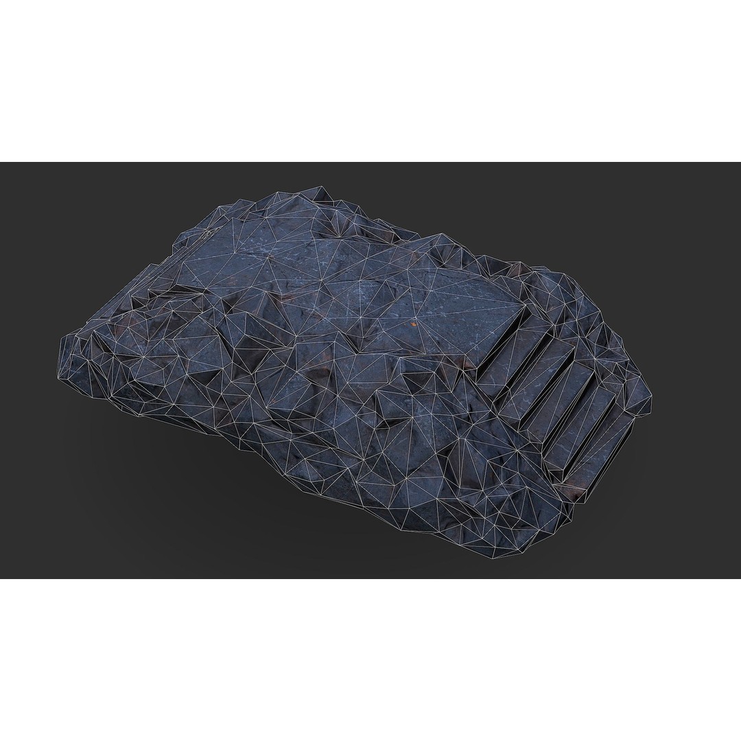 Stone Staircase 3D Model – Low Poly PBR Asset for Games, FBX - View 17