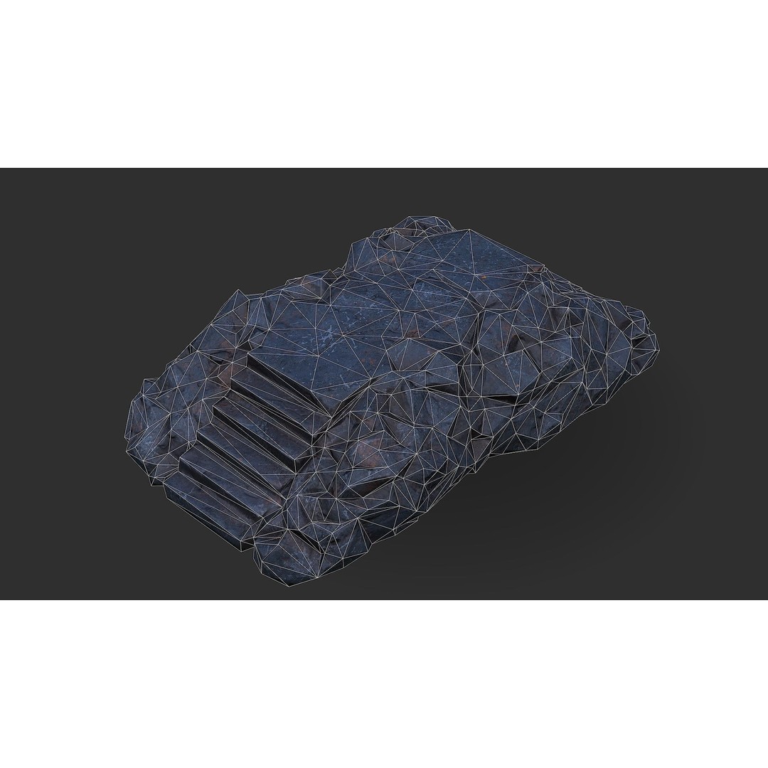 Stone Staircase 3D Model – Low Poly PBR Asset for Games, FBX - View 18