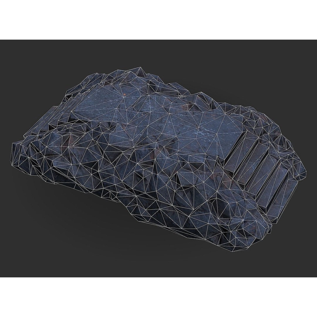 Stone Staircase 3D Model – Low Poly PBR Asset for Games, FBX - View 3
