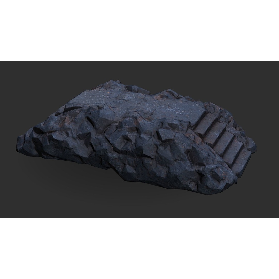 Stone Staircase 3D Model – Low Poly PBR Asset for Games, FBX - View 9
