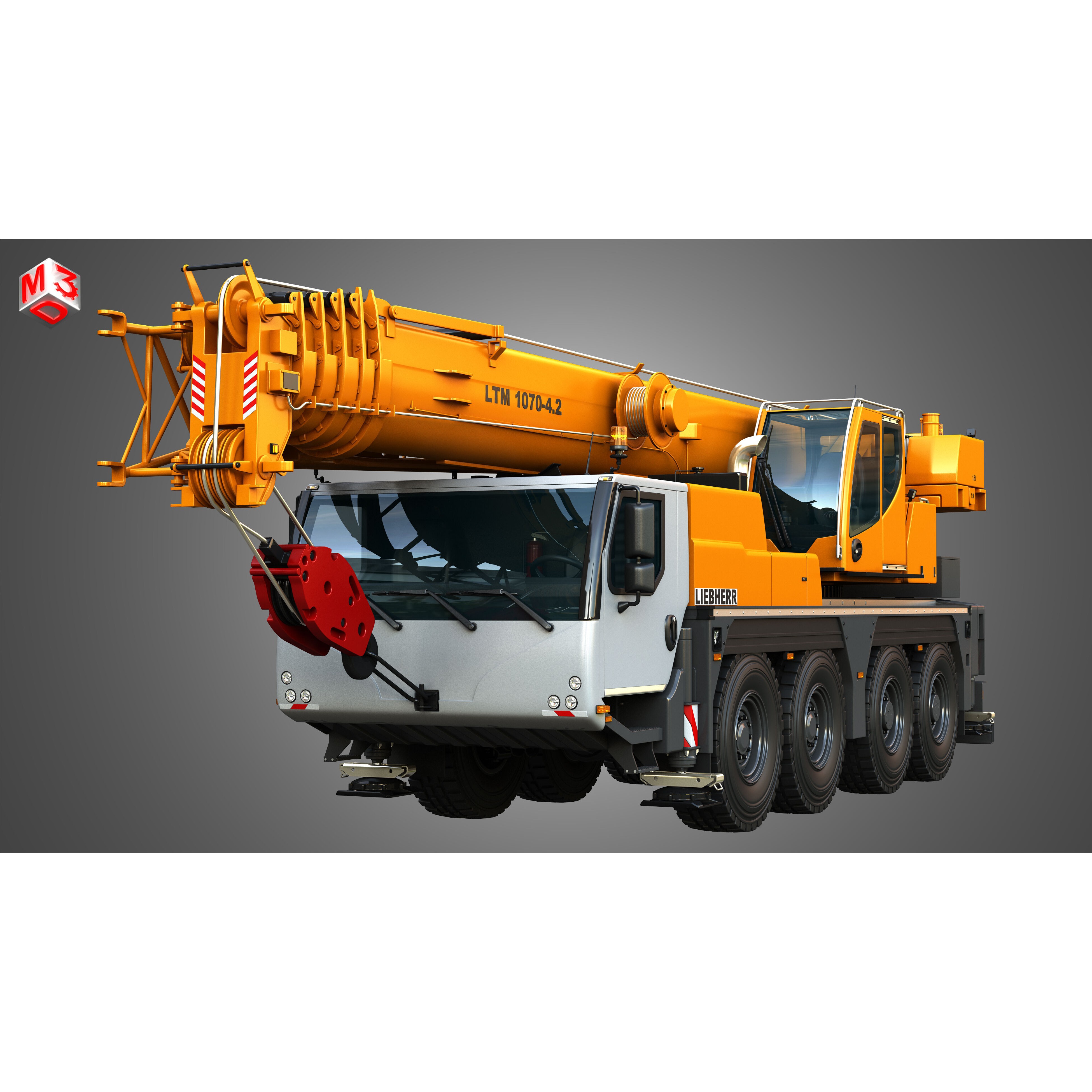 Liebherr LTM 1070-4.2 Mobile Crane - Game-Ready 3D Model - View 12
