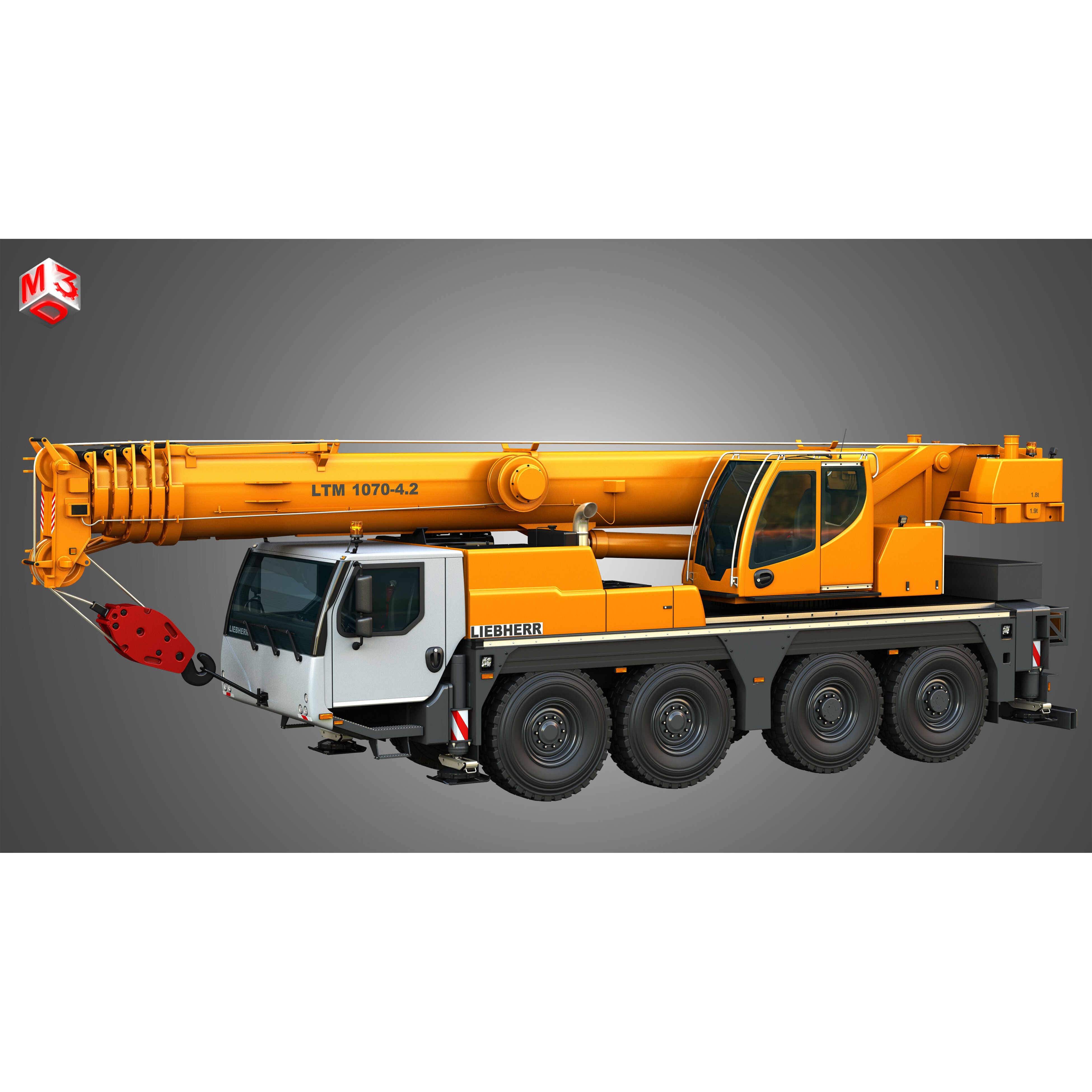 Liebherr LTM 1070-4.2 Mobile Crane - Game-Ready 3D Model - View 16