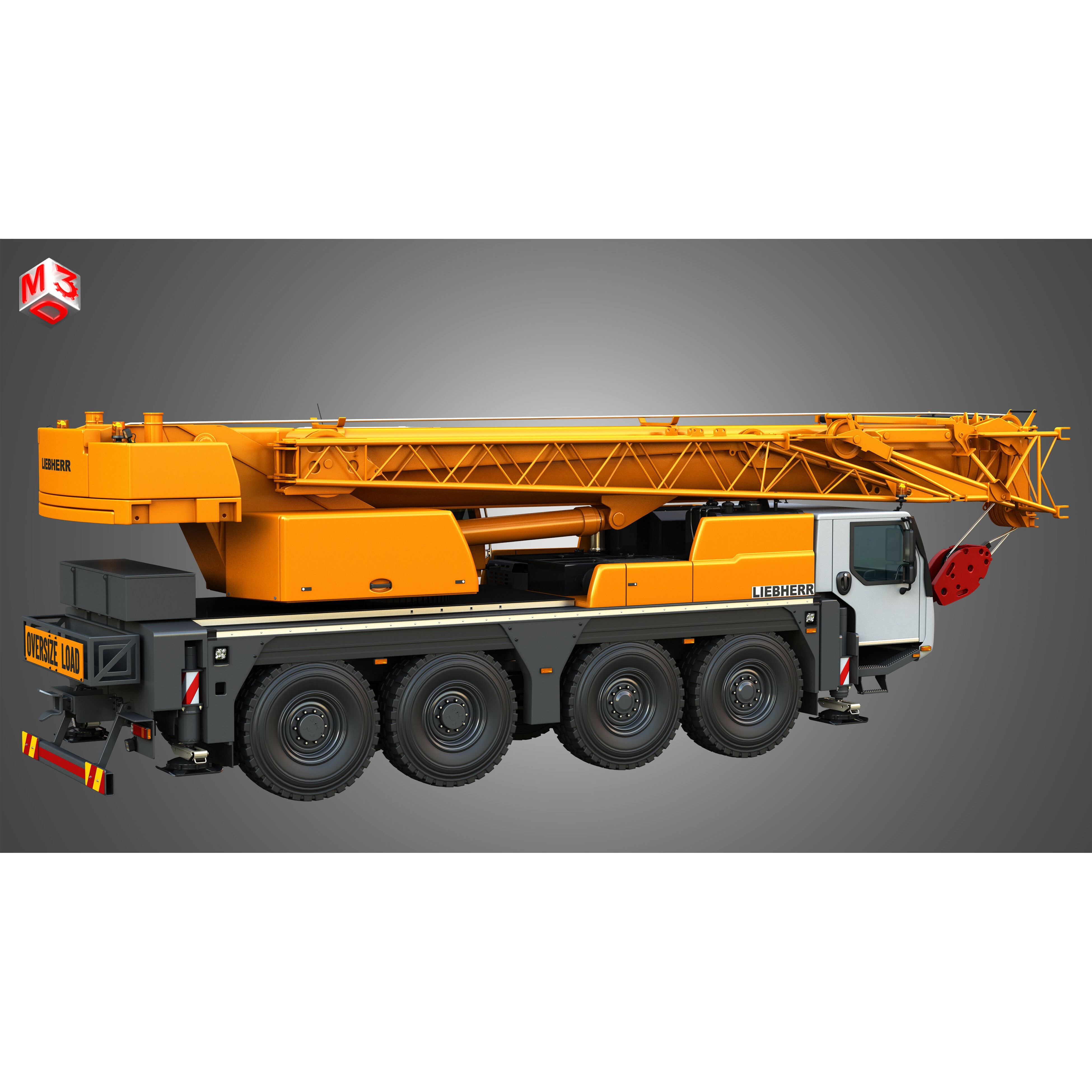 Liebherr LTM 1070-4.2 Mobile Crane - Game-Ready 3D Model - View 17