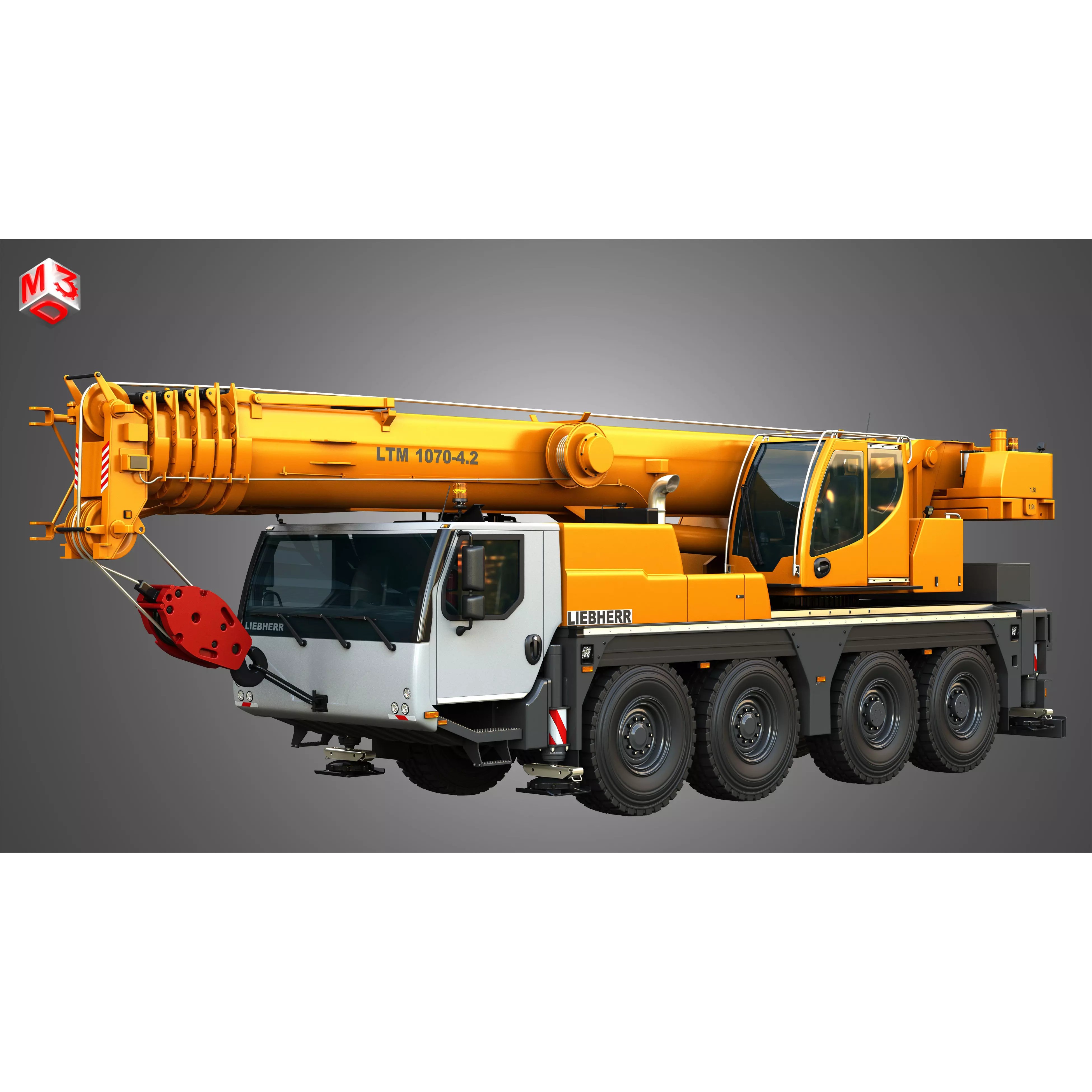 Liebherr LTM 1070-4.2 Mobile Crane - Game-Ready 3D Model - View 2