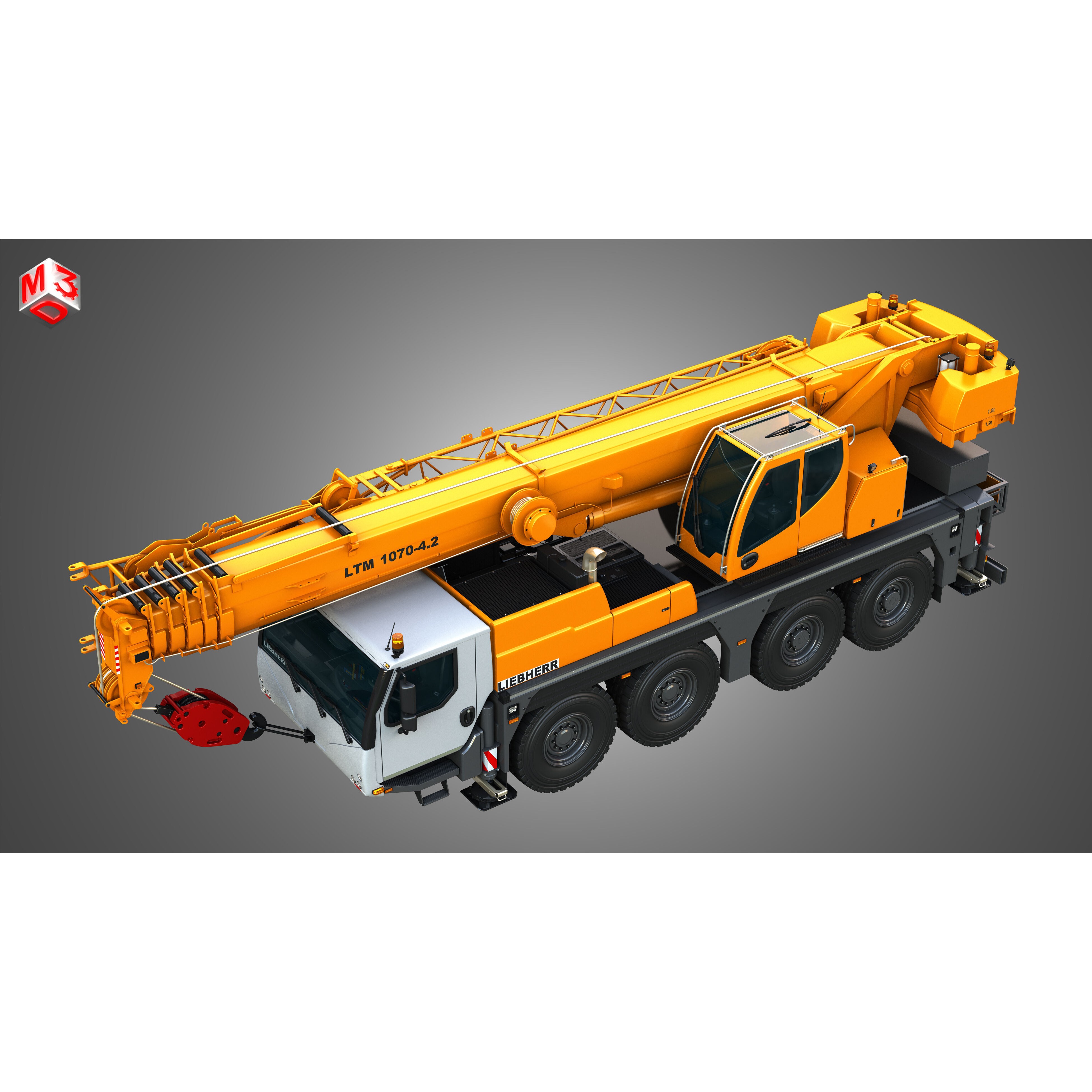 Liebherr LTM 1070-4.2 Mobile Crane - Game-Ready 3D Model - View 20