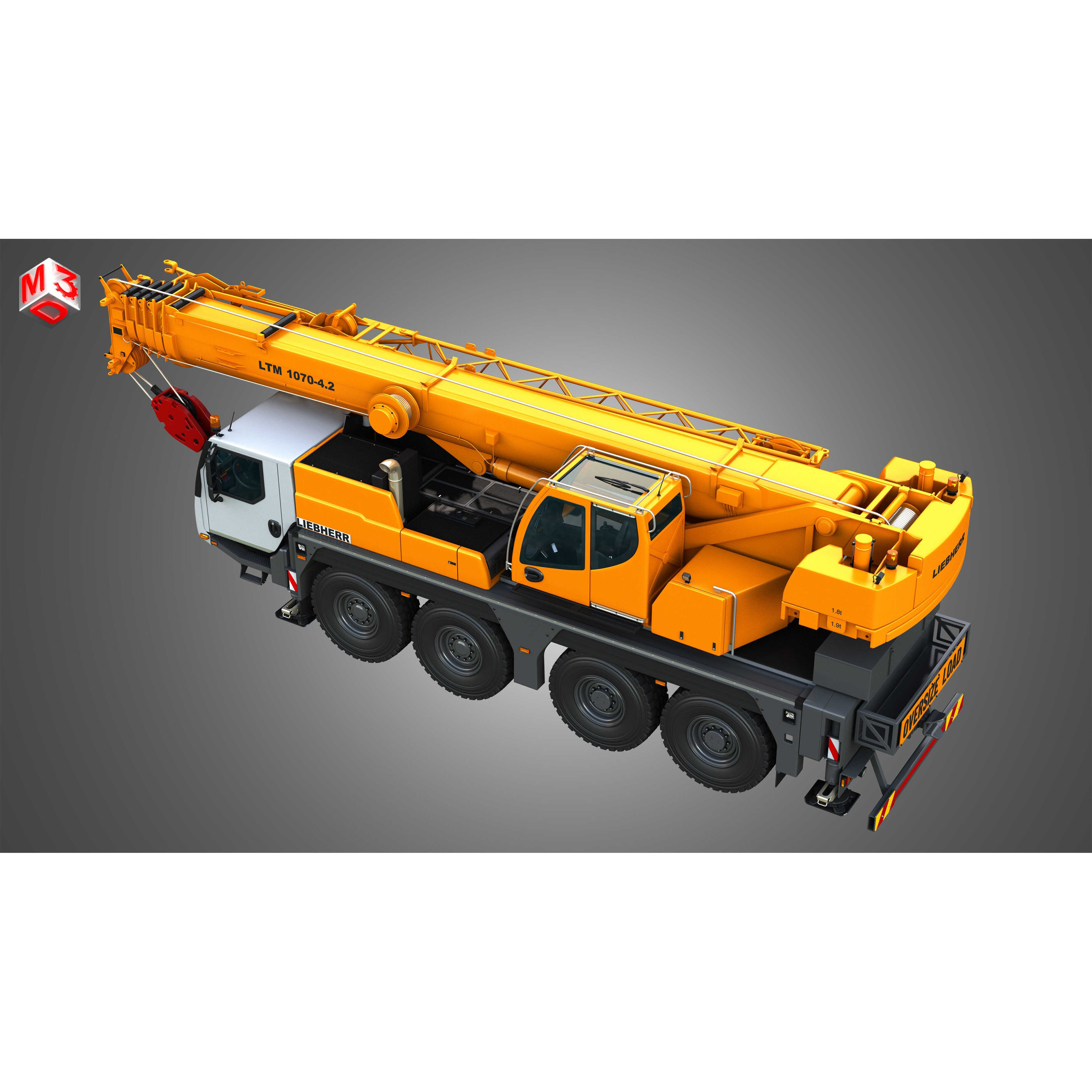 Liebherr LTM 1070-4.2 Mobile Crane - Game-Ready 3D Model - View 23