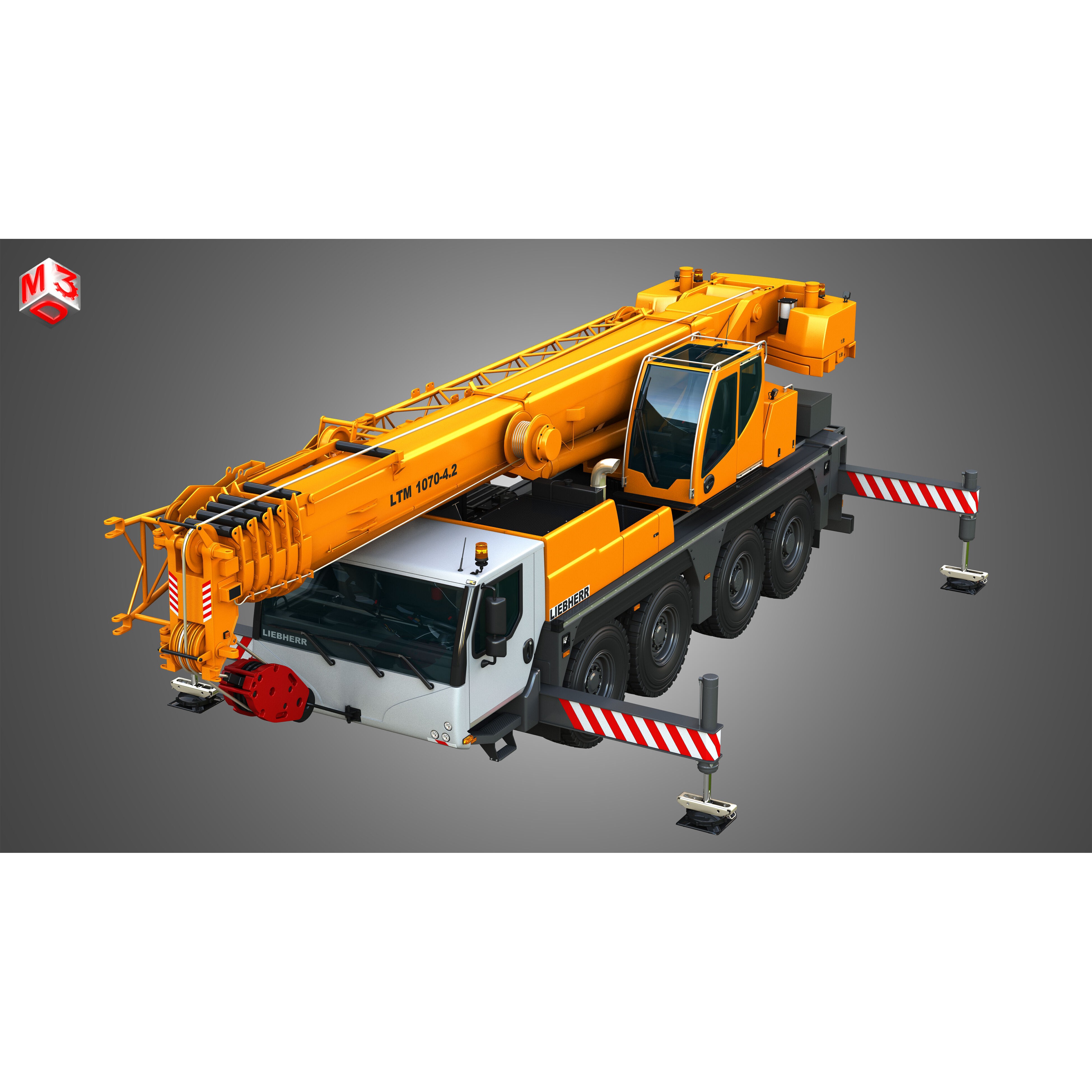 Liebherr LTM 1070-4.2 Mobile Crane - Game-Ready 3D Model - View 24